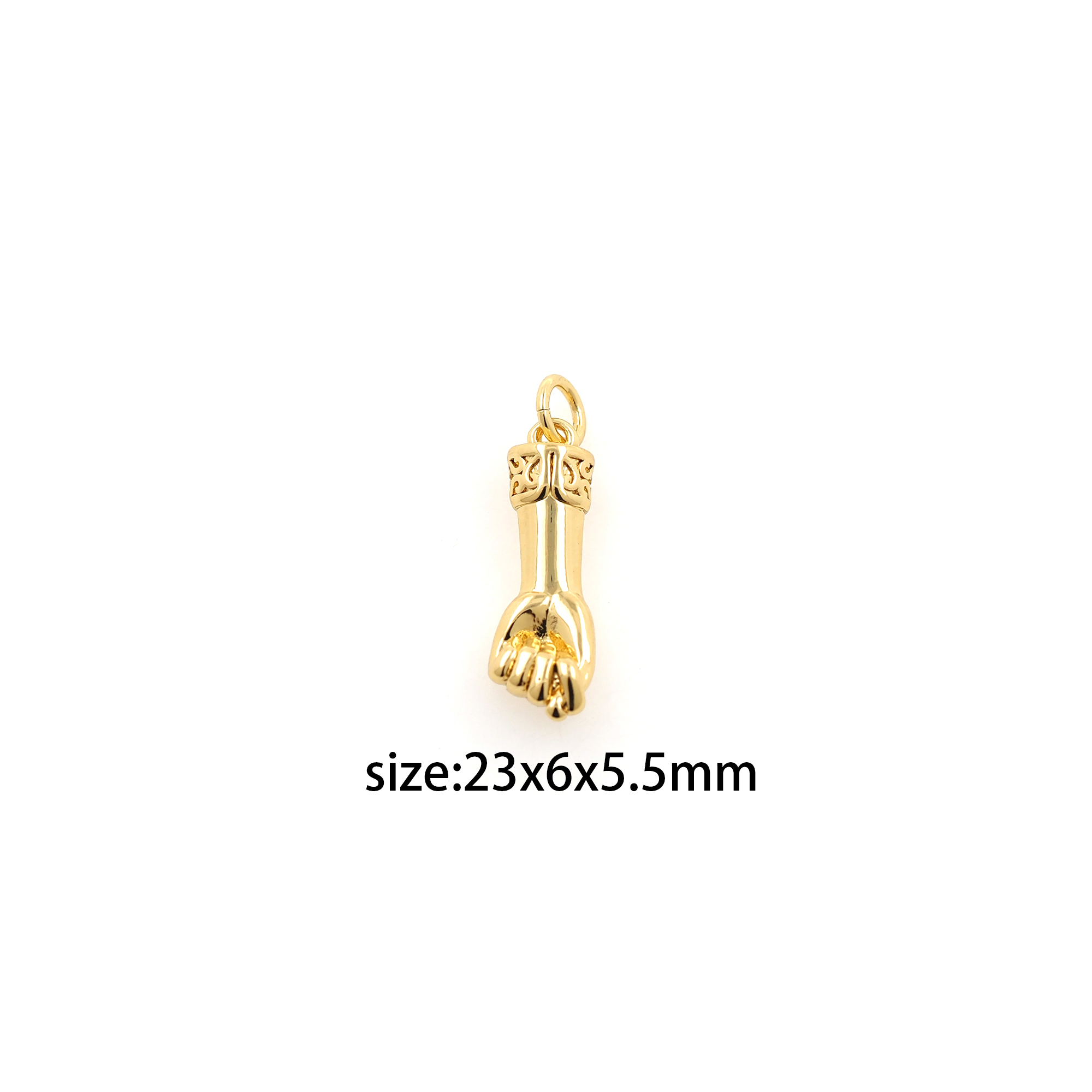 18K Gold Filled Hand Pendant,Dainty Fist Charm Earrings Necklace for DIY Jewelry Making Supply