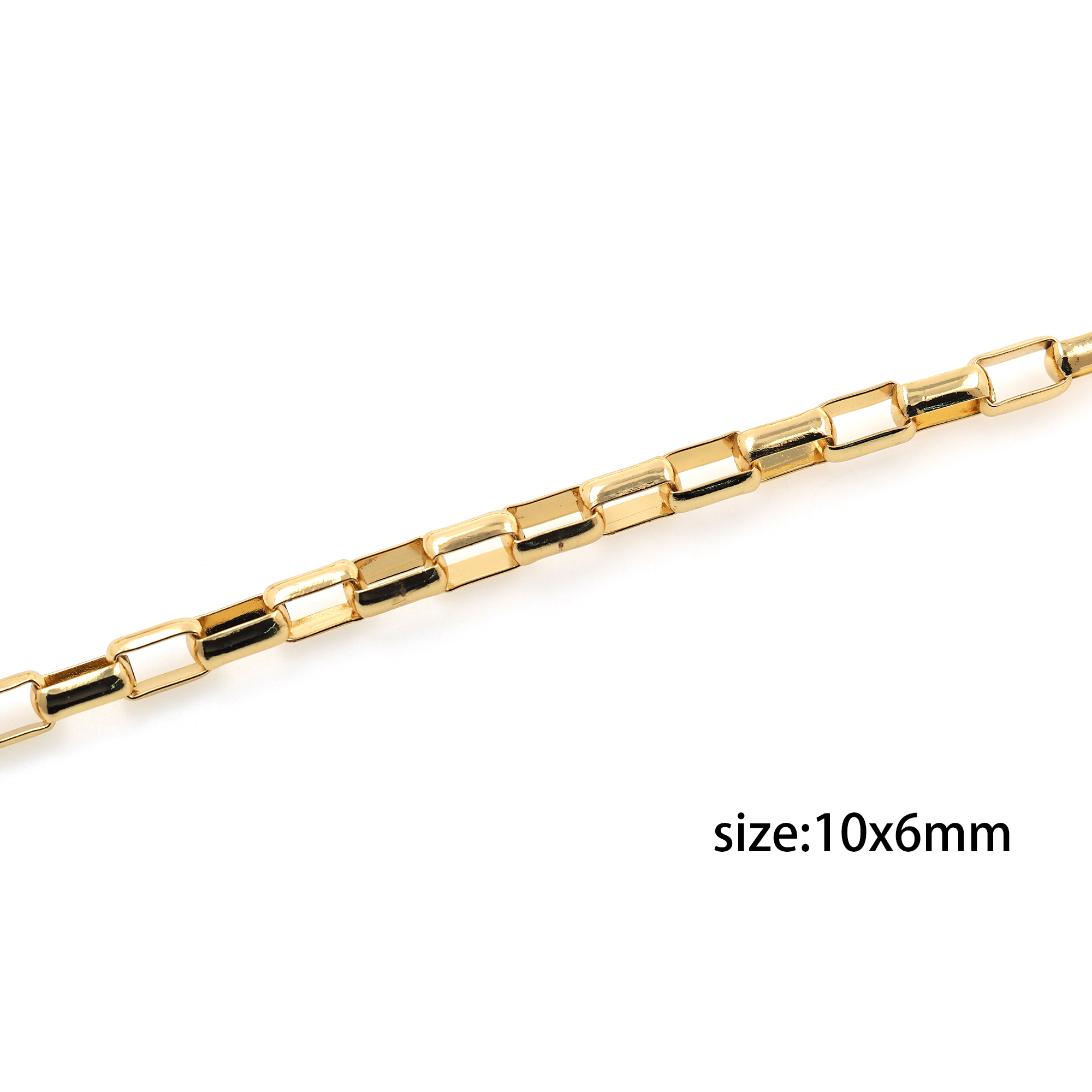 18K Gold Filled Paper Clip Chain Necklace,Dainty Thin Link Chain,Gold Rectangle Chain Necklace for Women DIY Jewelry Making Supply