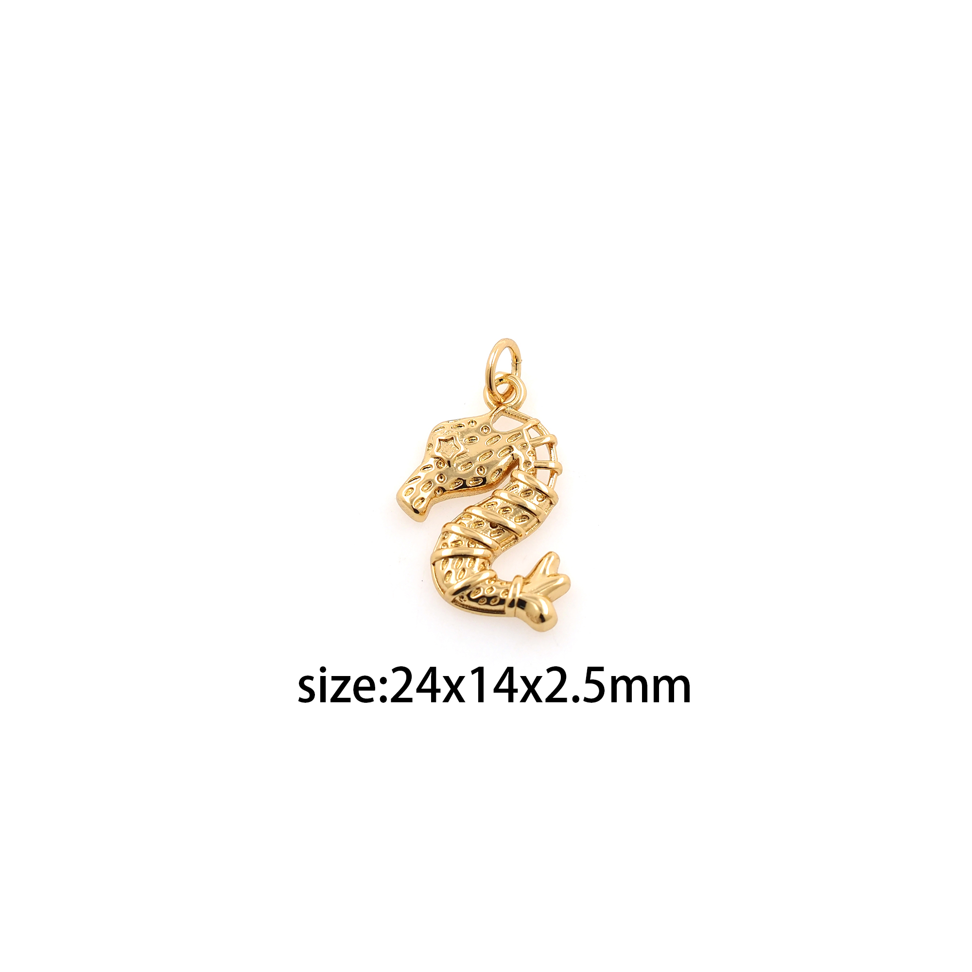 18K Gold Filled Seahorse Pendant,Dainty Seahorse Charm Earrings Necklace for DIY Jewelry Making Supply