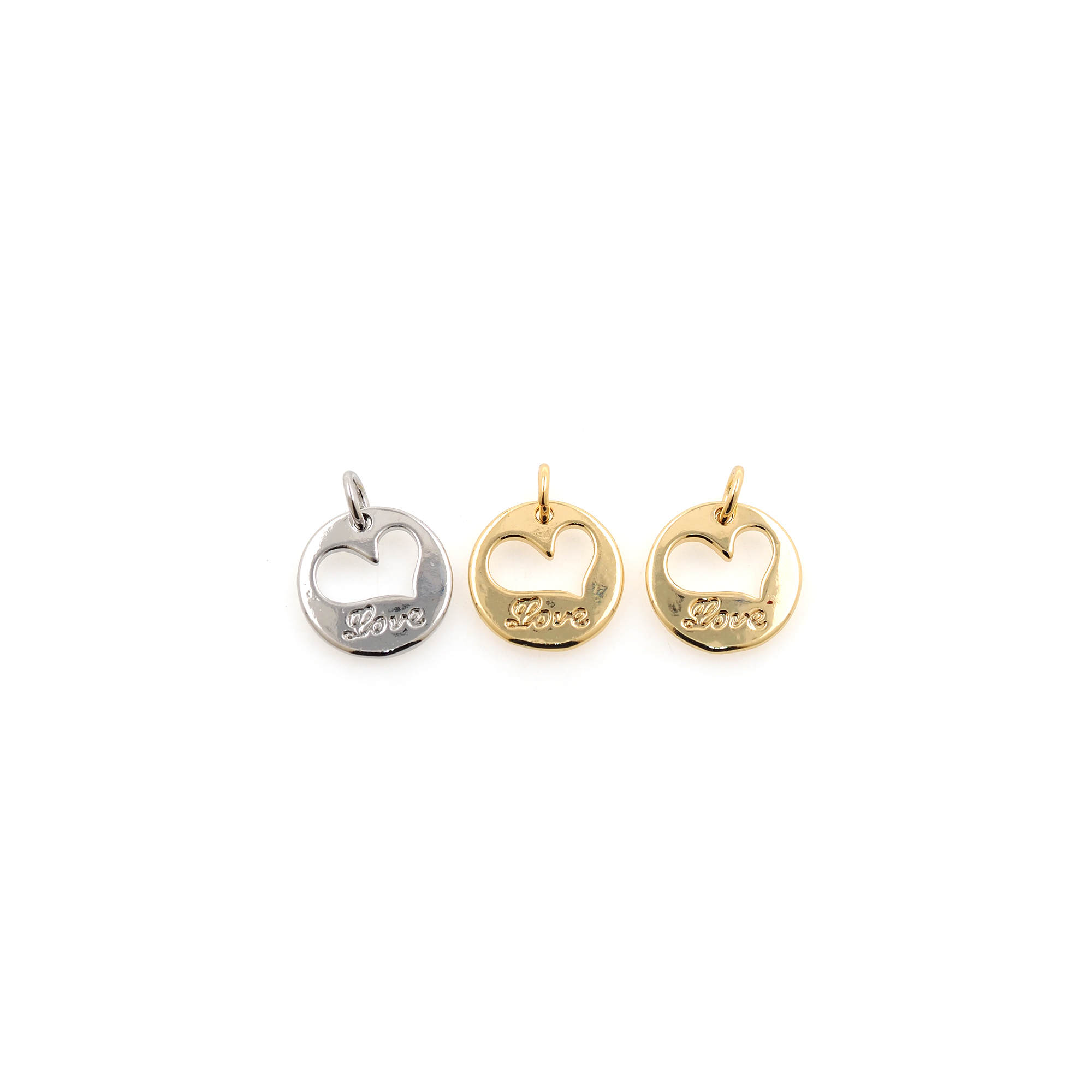 18K Gold Filled Heart Pendant,Dainty Love Heart Charm Earrings Necklace for DIY Jewelry Making Supply