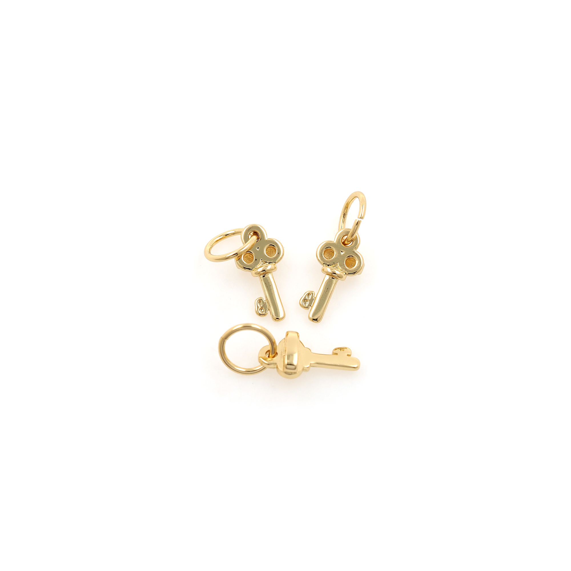 18K Gold Filled Key Pendant,Dainty Key Charm Earrings Necklace for DIY Jewelry Making Supply