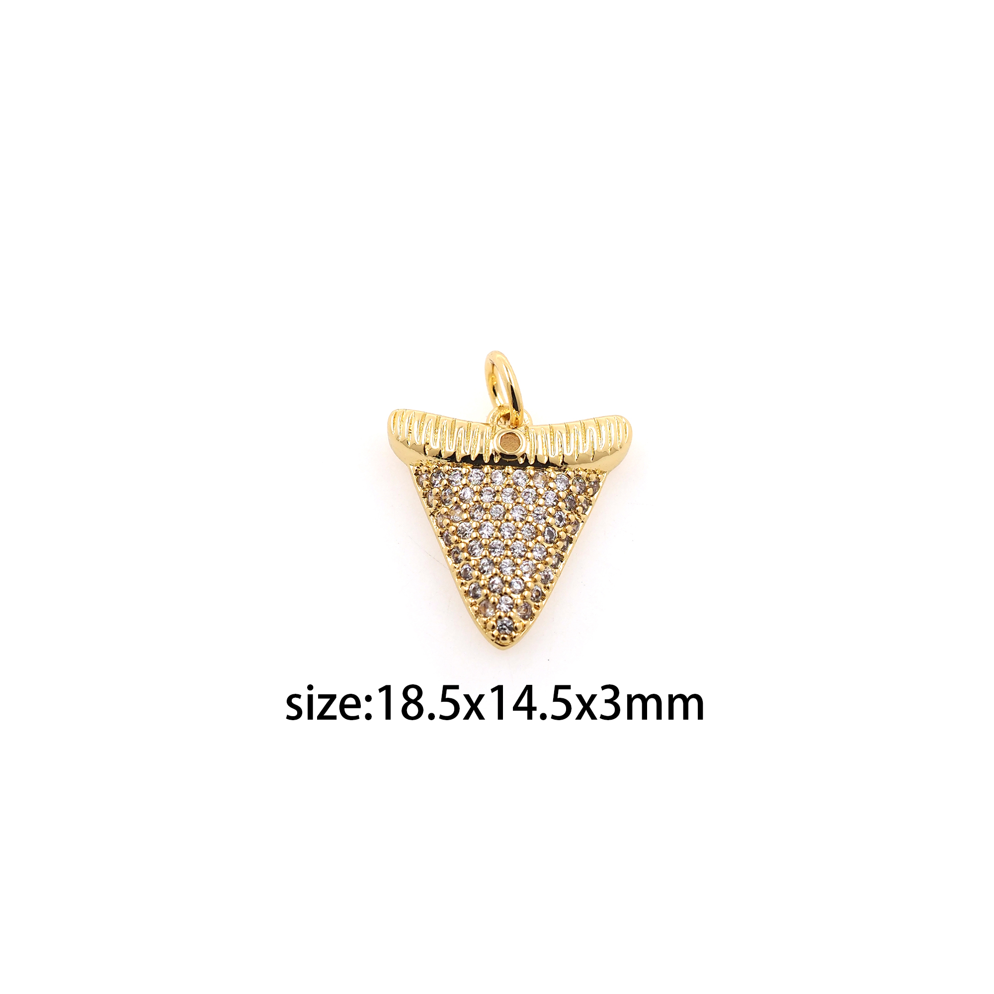 18K Gold Filled Triangle Pendant,CZ Micro Pave Triangle Charm Earrings Necklace for DIY Jewelry Making Supply