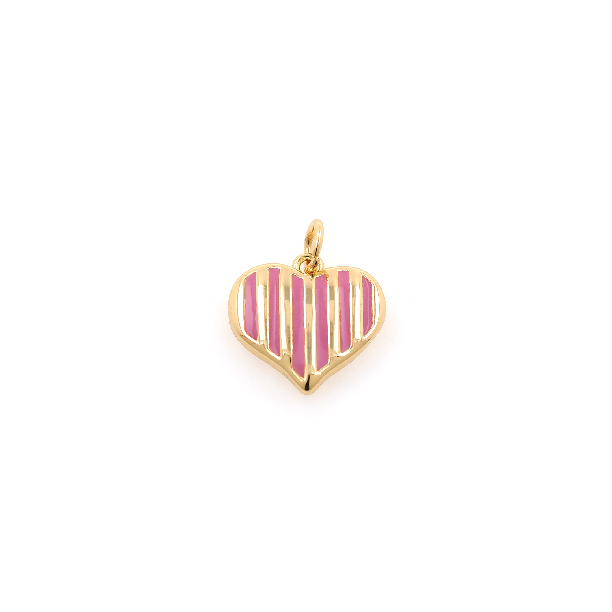 18K Gold Filled Heart Pendant,Enamel Heart Charm Earrings Necklace for DIY Jewelry Making Supply