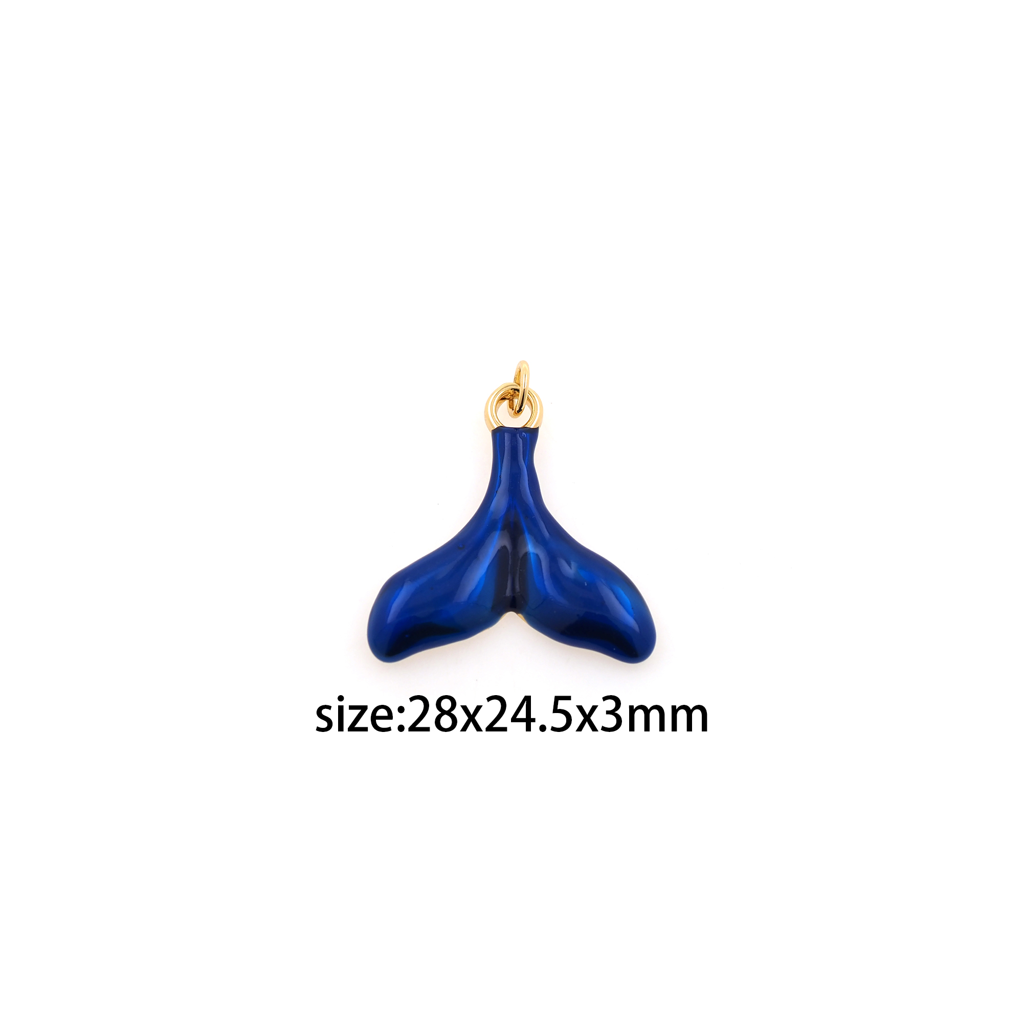 18K Gold Filled Mermaid Tail Pendant,Whale Tail Charm,CZ Micro Pave Fishtail Earrings Necklace for DIY Jewelry Making Supply