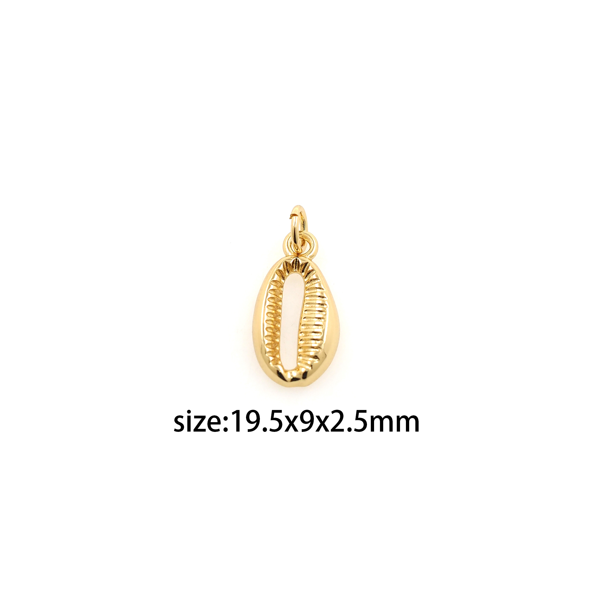 18K Gold Filled Shell Pendant,Dainty Shell Charm Earrings Necklace for DIY Jewelry Making Supply