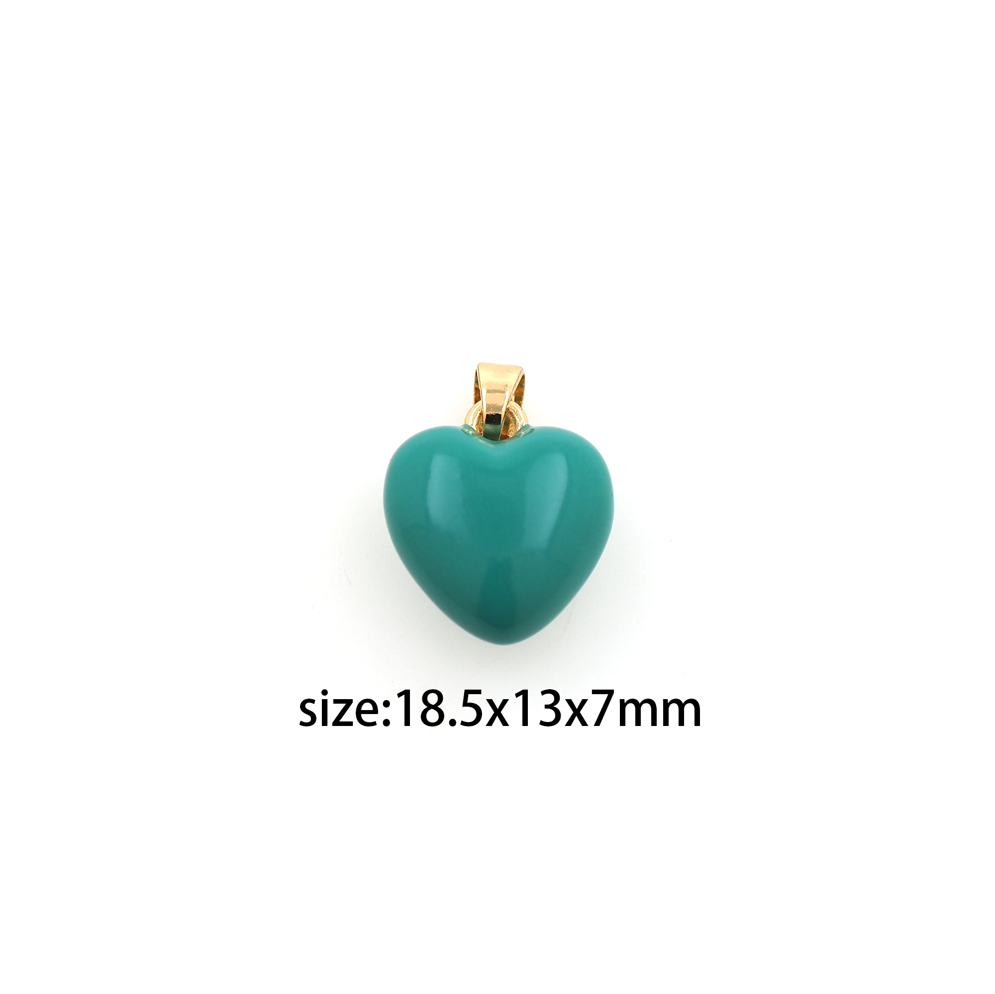 18K Gold Filled Heart Pendant,Enamel Heart Charm Earrings Necklace for DIY Jewelry Making Supply