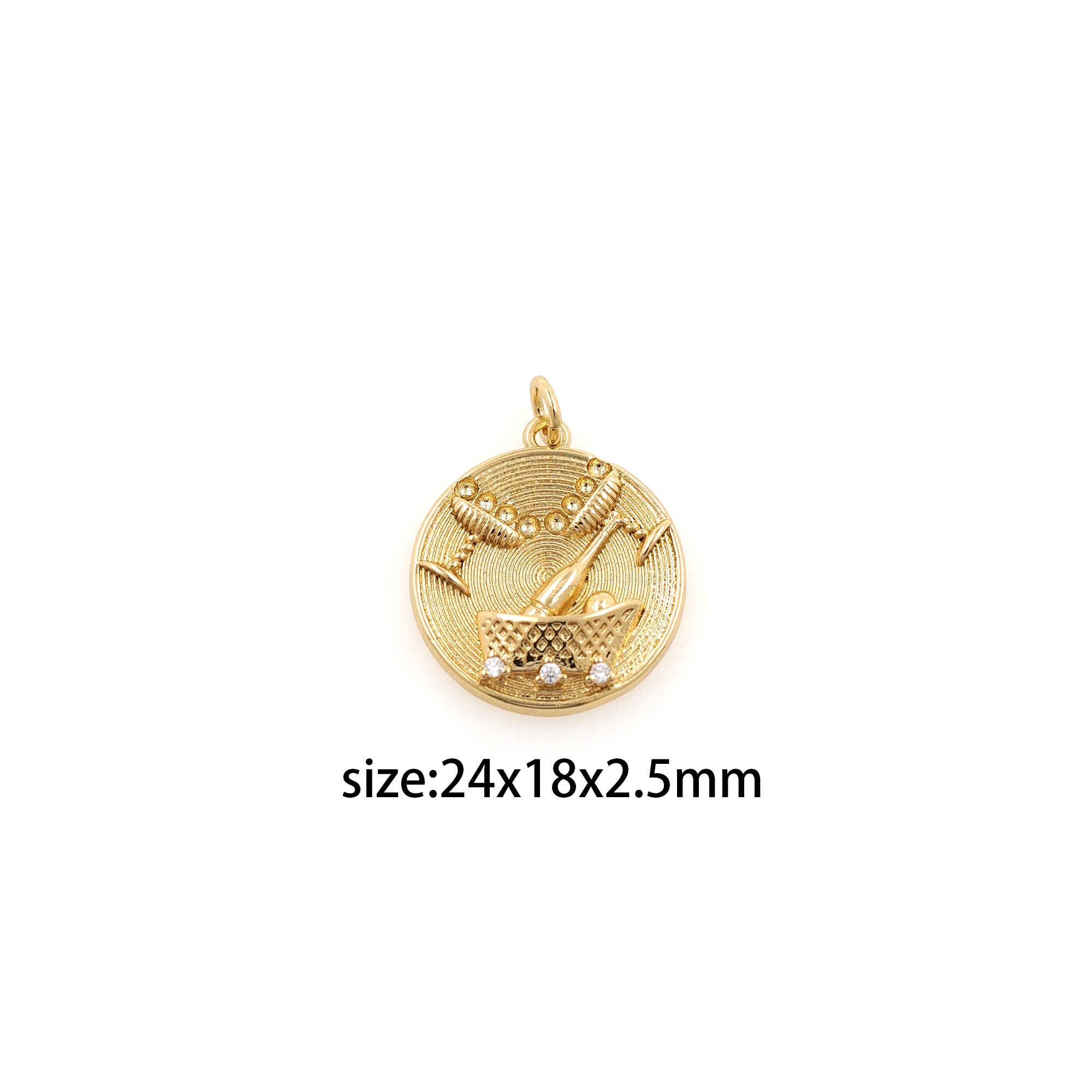 18K Gold Filled Wine Glass Pendant,Dainty Wine Glass Charm Earrings Necklace for DIY Jewelry Making Supply