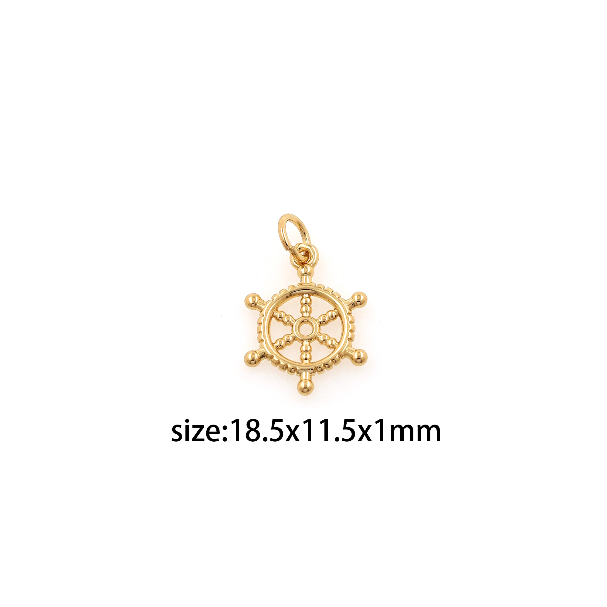 18K Gold Filled Rudder Pendant,Nautical Charm,Dainty Rudder Earrings Necklace for DIY Jewelry Making Supply