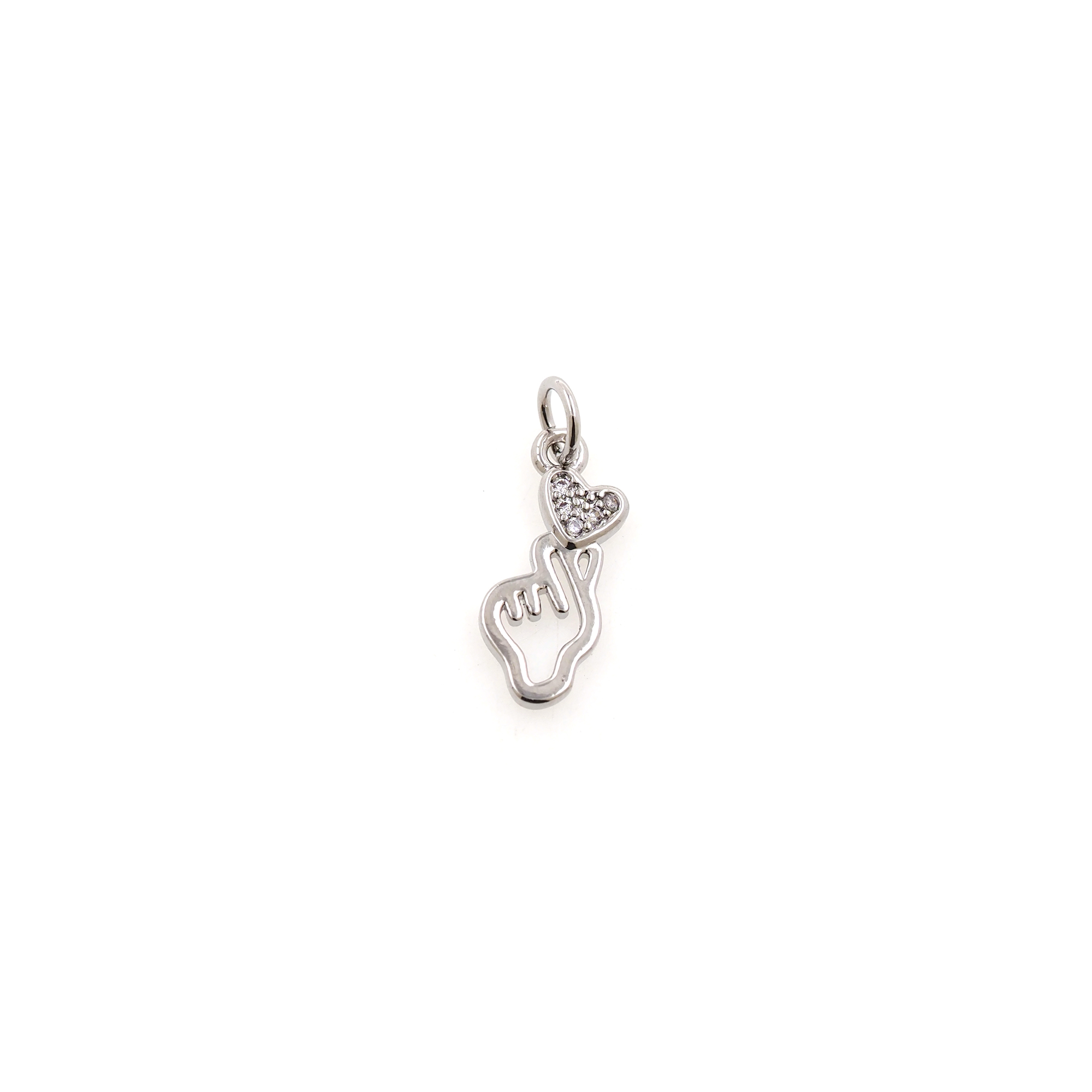 18K Gold Filled Heart Pendant,CZ Micro Pave Love Heart Charm Earrings Necklace for DIY Jewelry Making Supply