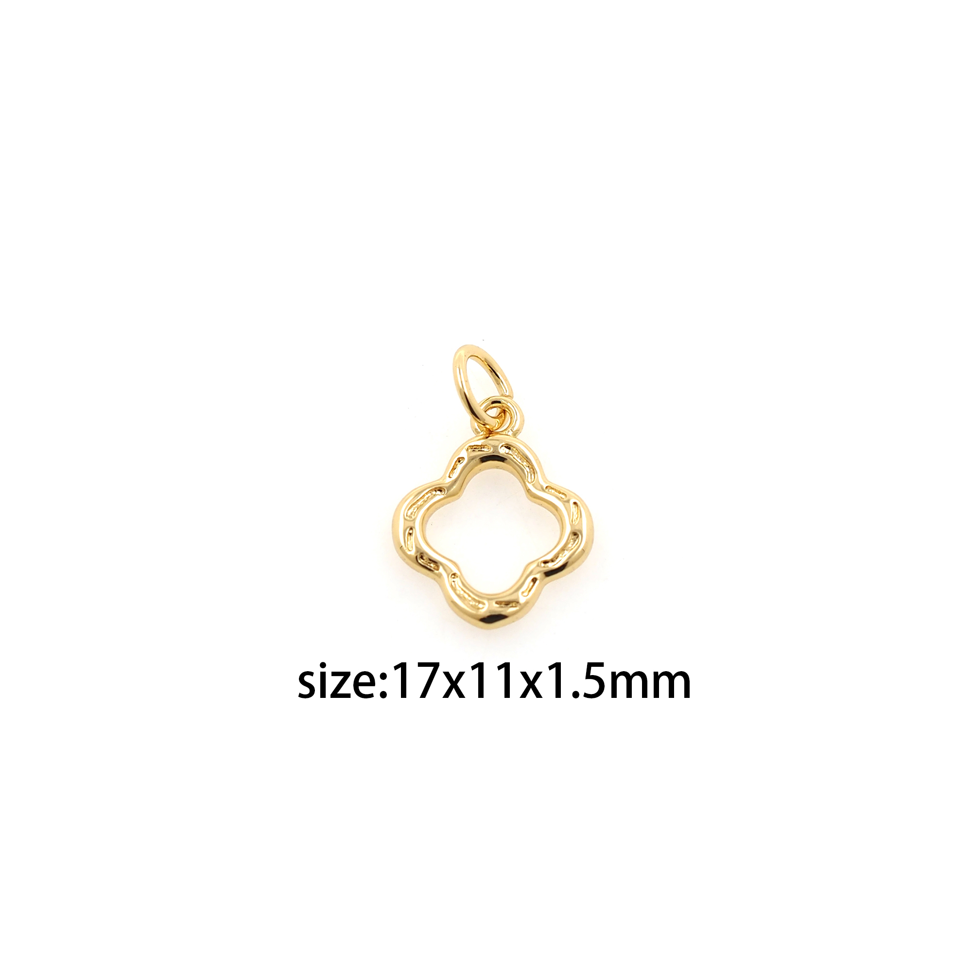 18K Gold Filled Flower Pendant,Dainty Flower Charm Earrings Necklace for DIY Jewelry Making Supply
