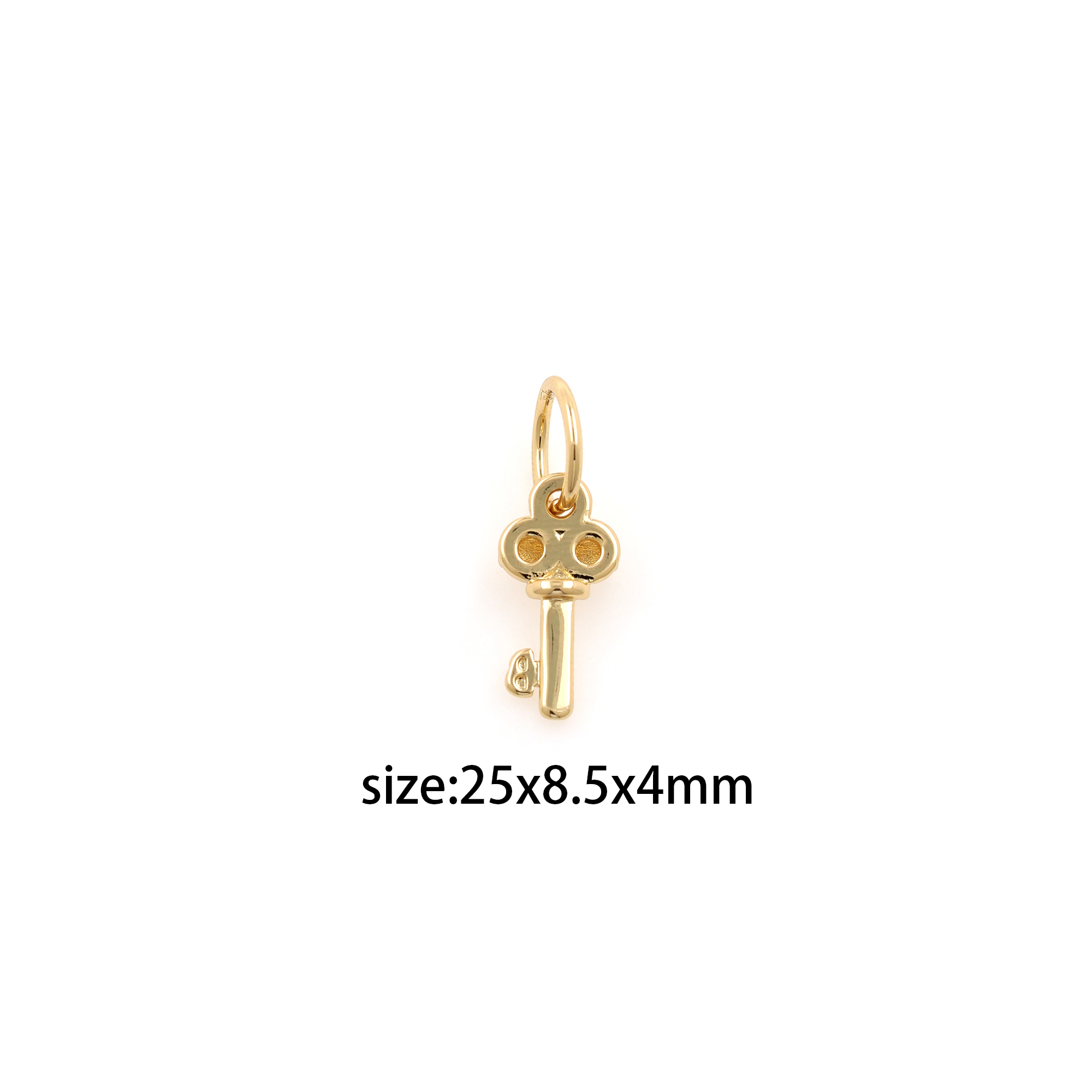 18K Gold Filled Key Pendant,Dainty Key Charm Earrings Necklace for DIY Jewelry Making Supply