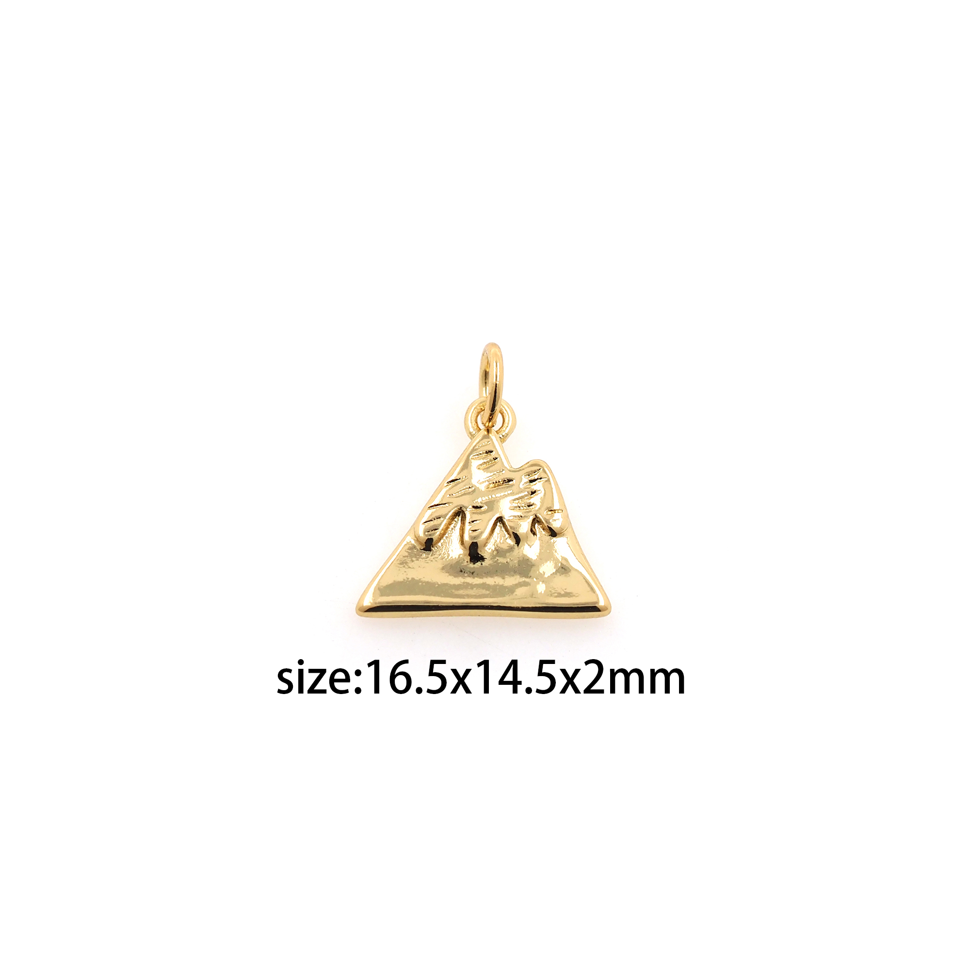 18K Gold Filled Mountain Pendant,Dainty Mountain Charm Earrings Necklace for DIY Jewelry Making Supply