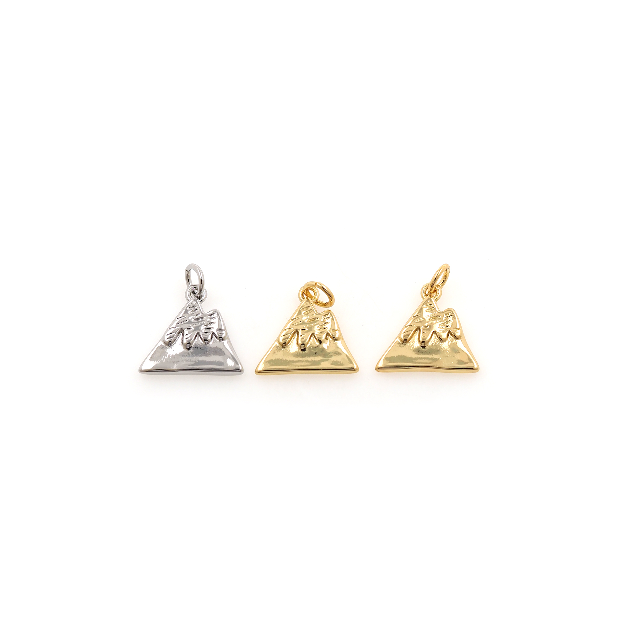 18K Gold Filled Mountain Pendant,Dainty Mountain Charm Earrings Necklace for DIY Jewelry Making Supply