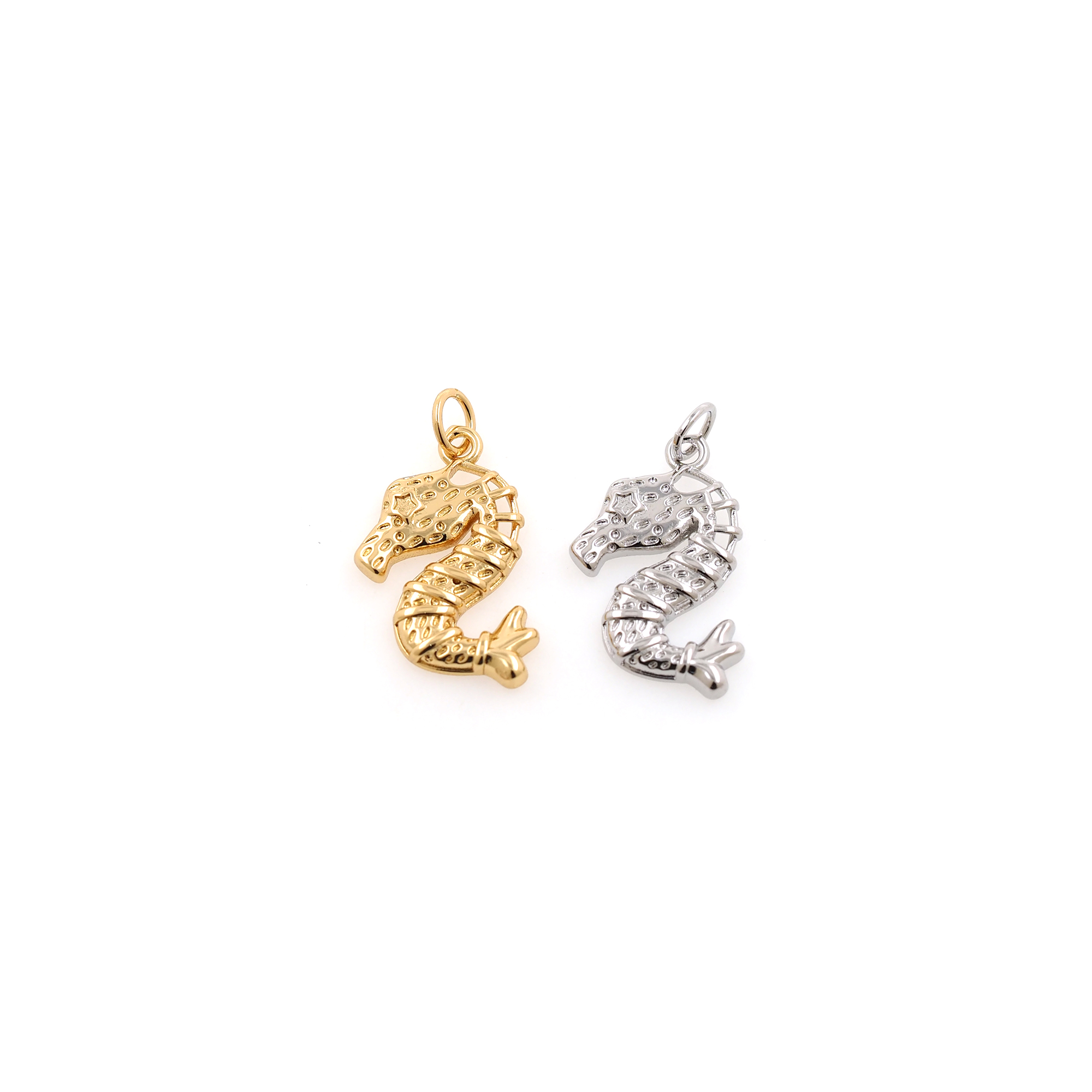 18K Gold Filled Seahorse Pendant,Dainty Seahorse Charm Earrings Necklace for DIY Jewelry Making Supply