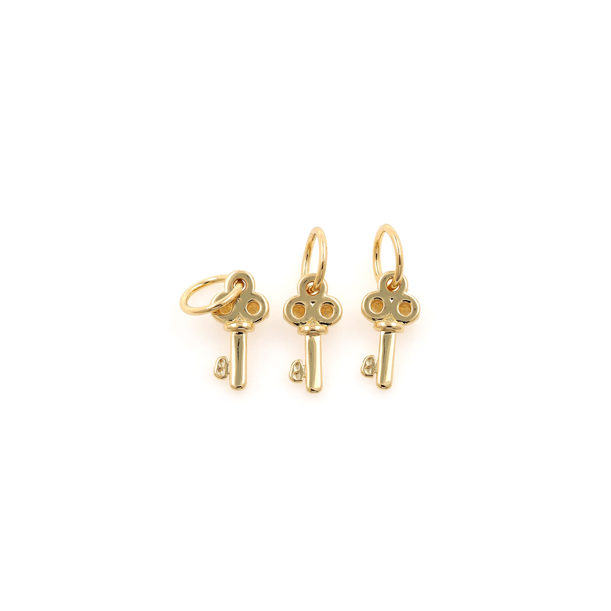 18K Gold Filled Key Pendant,Dainty Key Charm Earrings Necklace for DIY Jewelry Making Supply