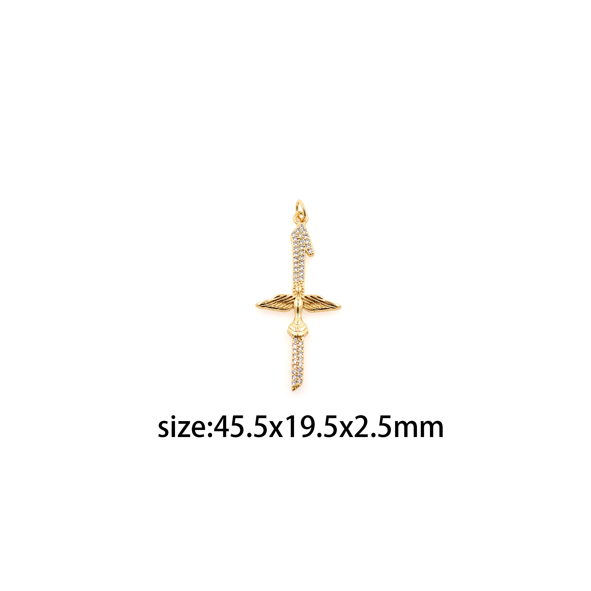 18K Gold Filled Cross Pendant,CZ Micro Pave Cross Charm Earrings Necklace for DIY Jewelry Making Supply