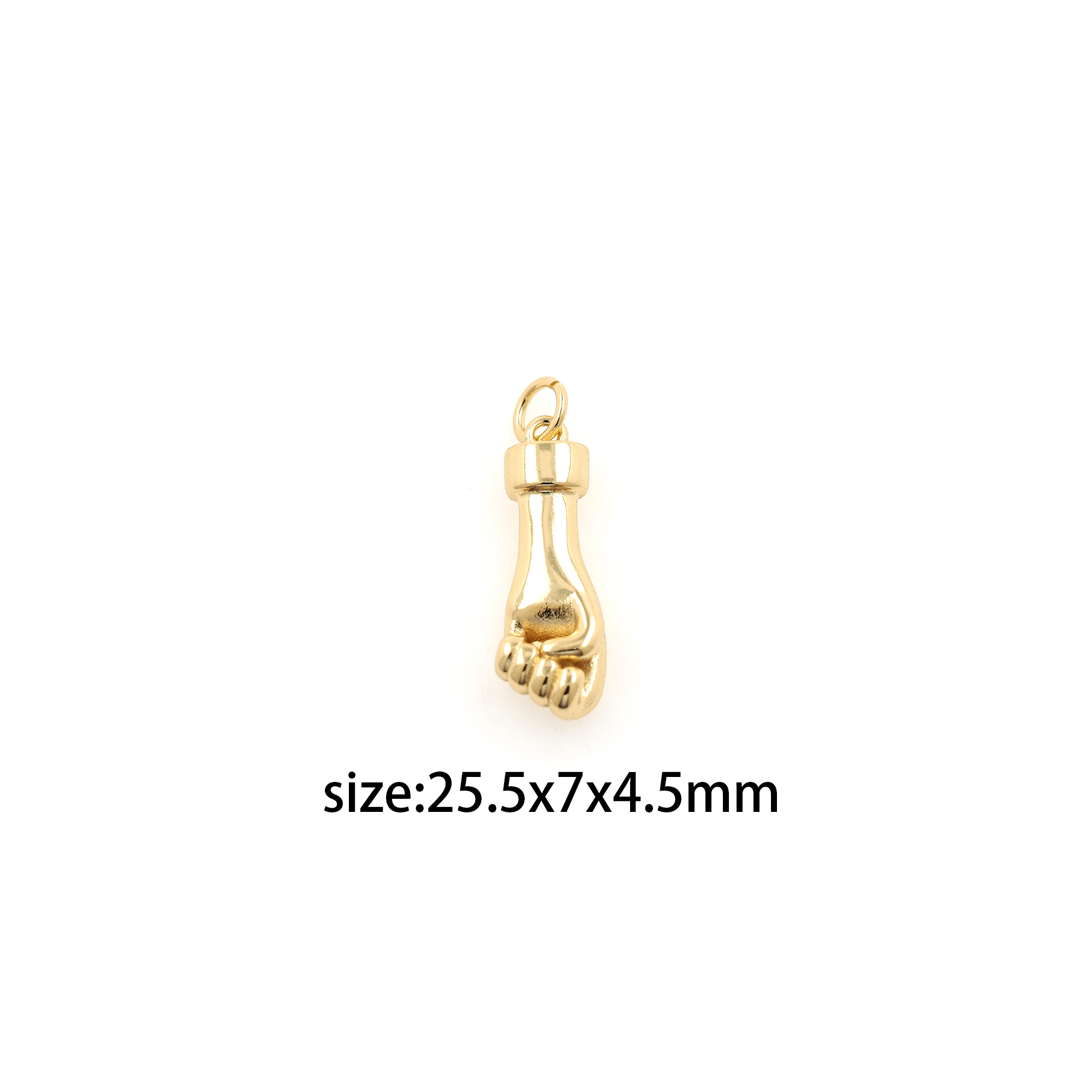 18K Gold Filled Hand Pendant,Dainty Fist Charm Earrings Necklace for DIY Jewelry Making Supply