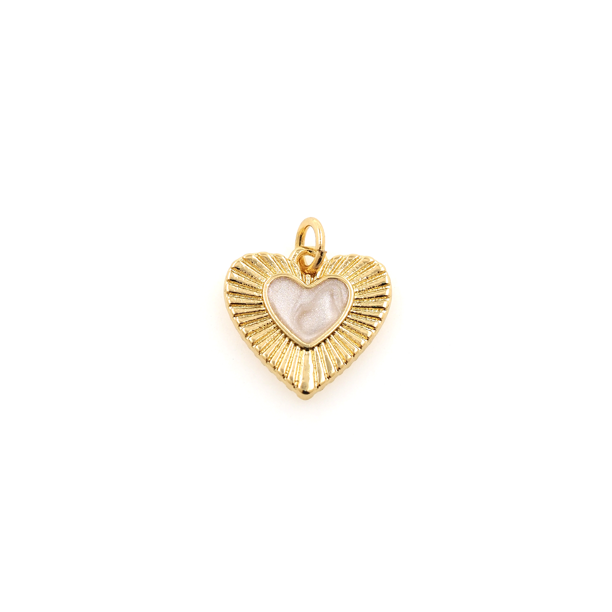 18K Gold Filled Heart Pendant,Enamel Heart Charm Earrings Necklace for DIY Jewelry Making Supply