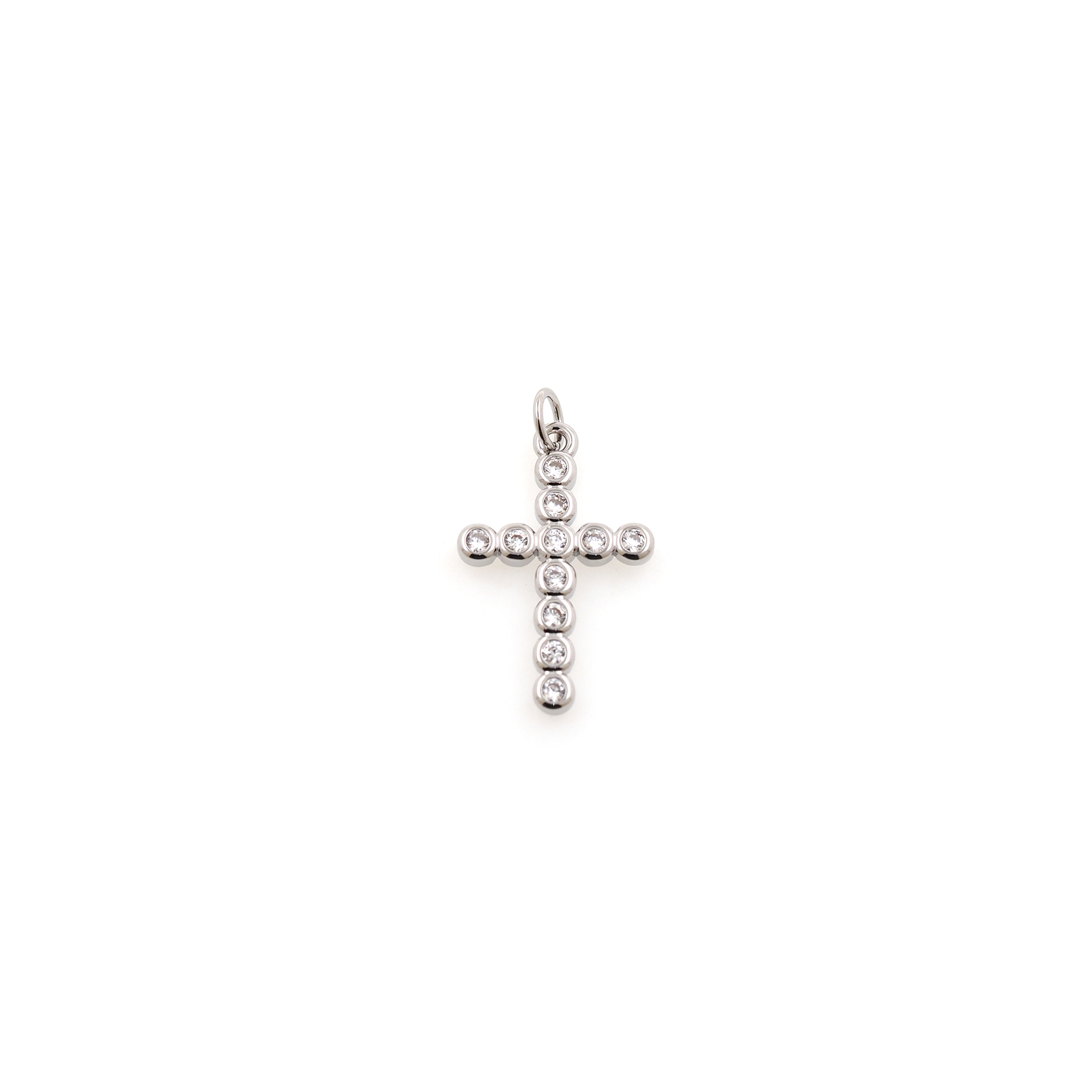 18K Gold Filled Cross Pendant,CZ Micro Pave Cross Charm Earrings Necklace for DIY Jewelry Making Supply