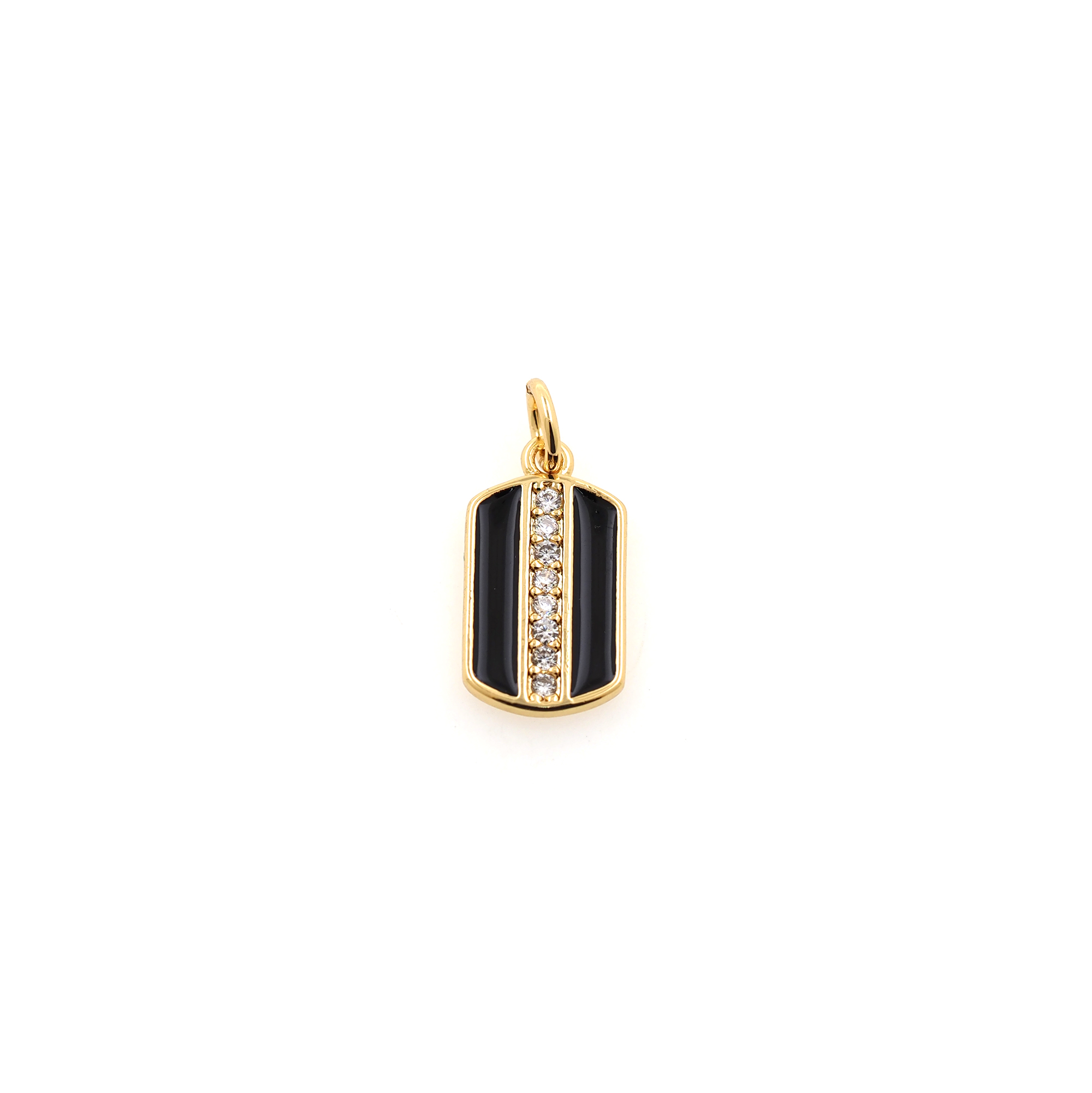 18K Gold Filled Rectangle Pendant,Enamel Rectangle Charm Earrings Necklace for DIY Jewelry Making Supply