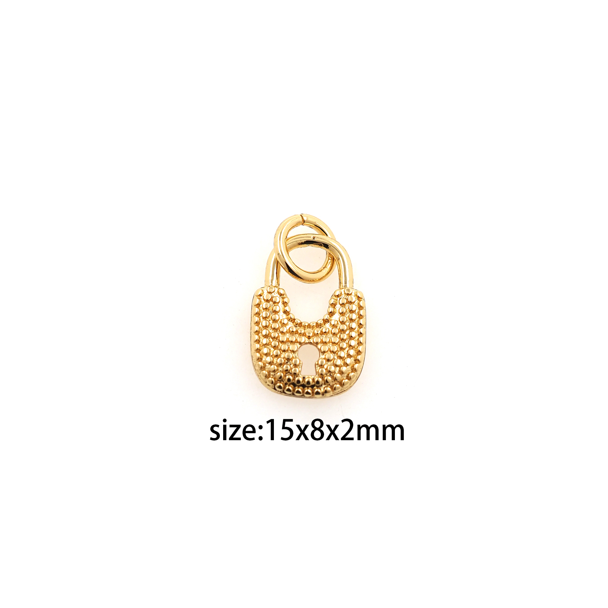 18K Gold Filled Lock Pendant,Dainty Lock Charm Earrings Necklace for DIY Jewelry Making Supply