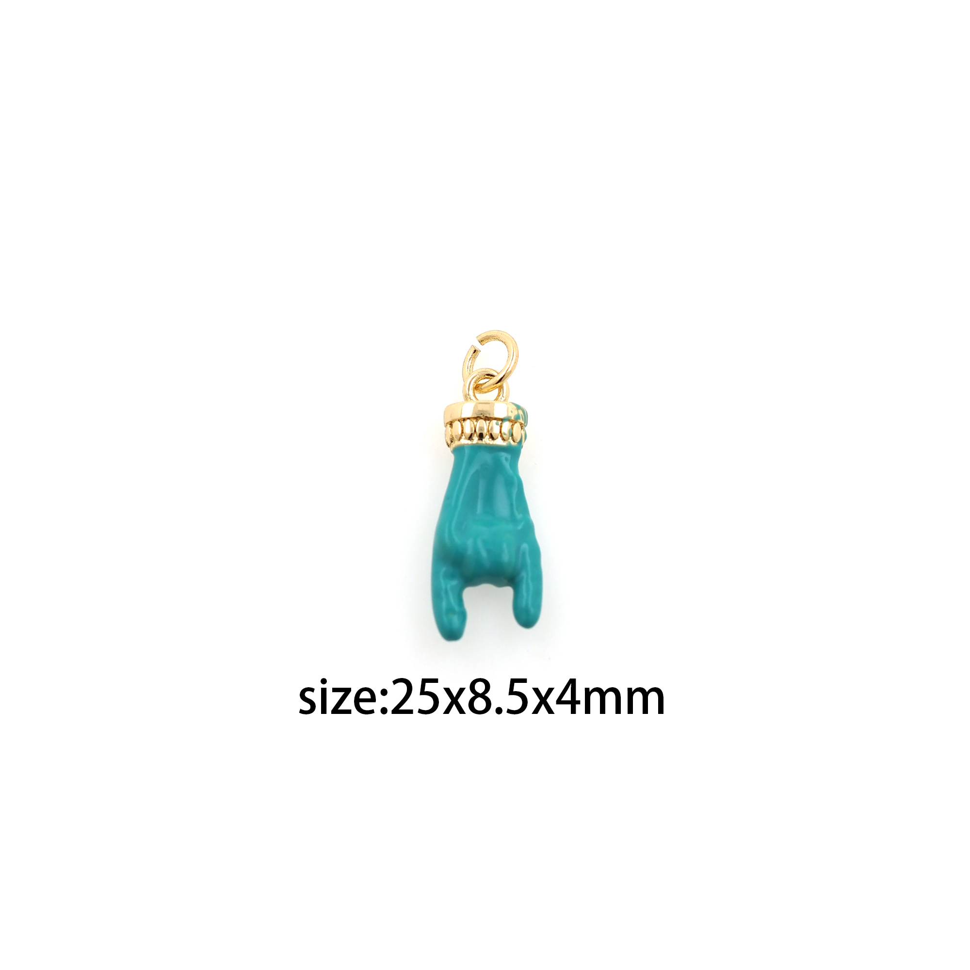 18K Gold Filled Hand Pendant,Dainty Gesture Charm Earrings Necklace for DIY Jewelry Making Supply