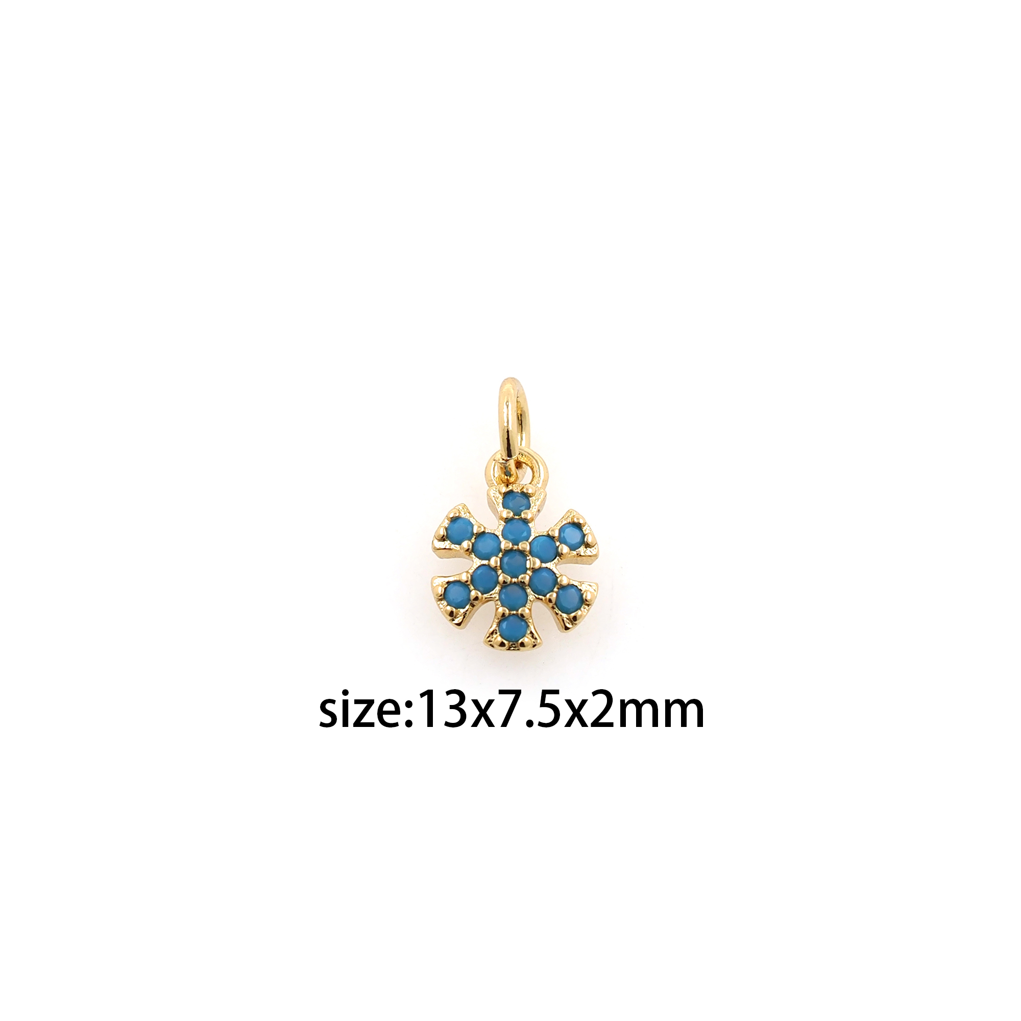 18K Gold Filled Snowflake Pendant,CZ Micro Pave Christmas Snowflake Charm Earrings Necklace for DIY Jewelry Making Supply