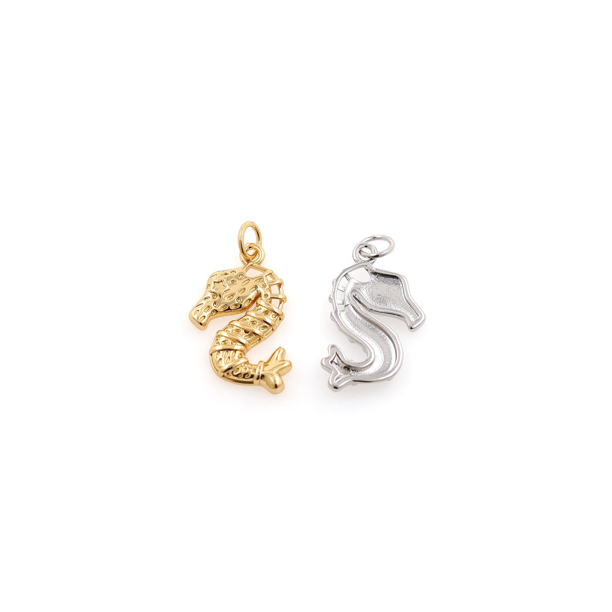 18K Gold Filled Seahorse Pendant,Dainty Seahorse Charm Earrings Necklace for DIY Jewelry Making Supply