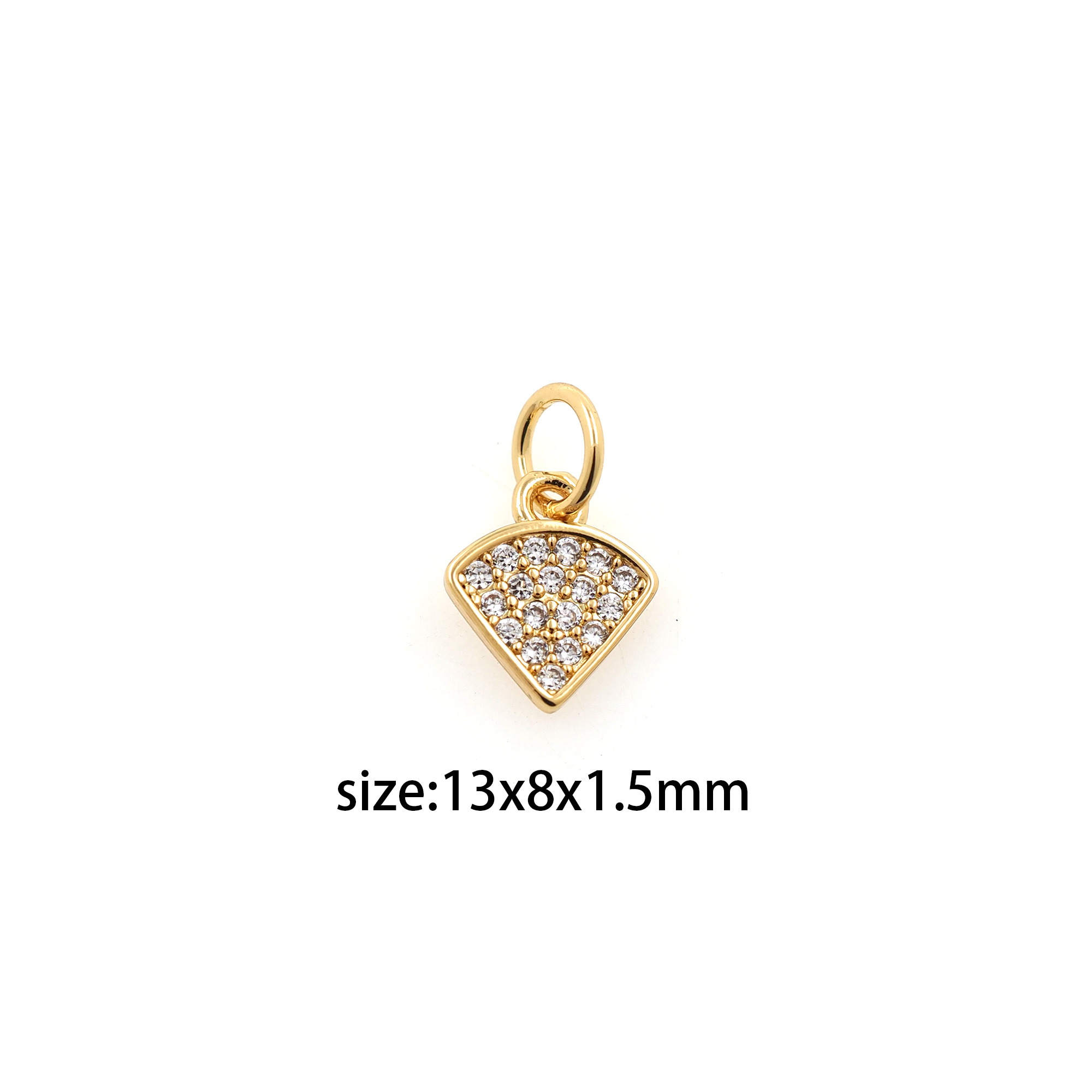 18K Gold Filled Triangle Pendant,CZ Micro Pave Triangle Charm Earrings Necklace for DIY Jewelry Making Supply