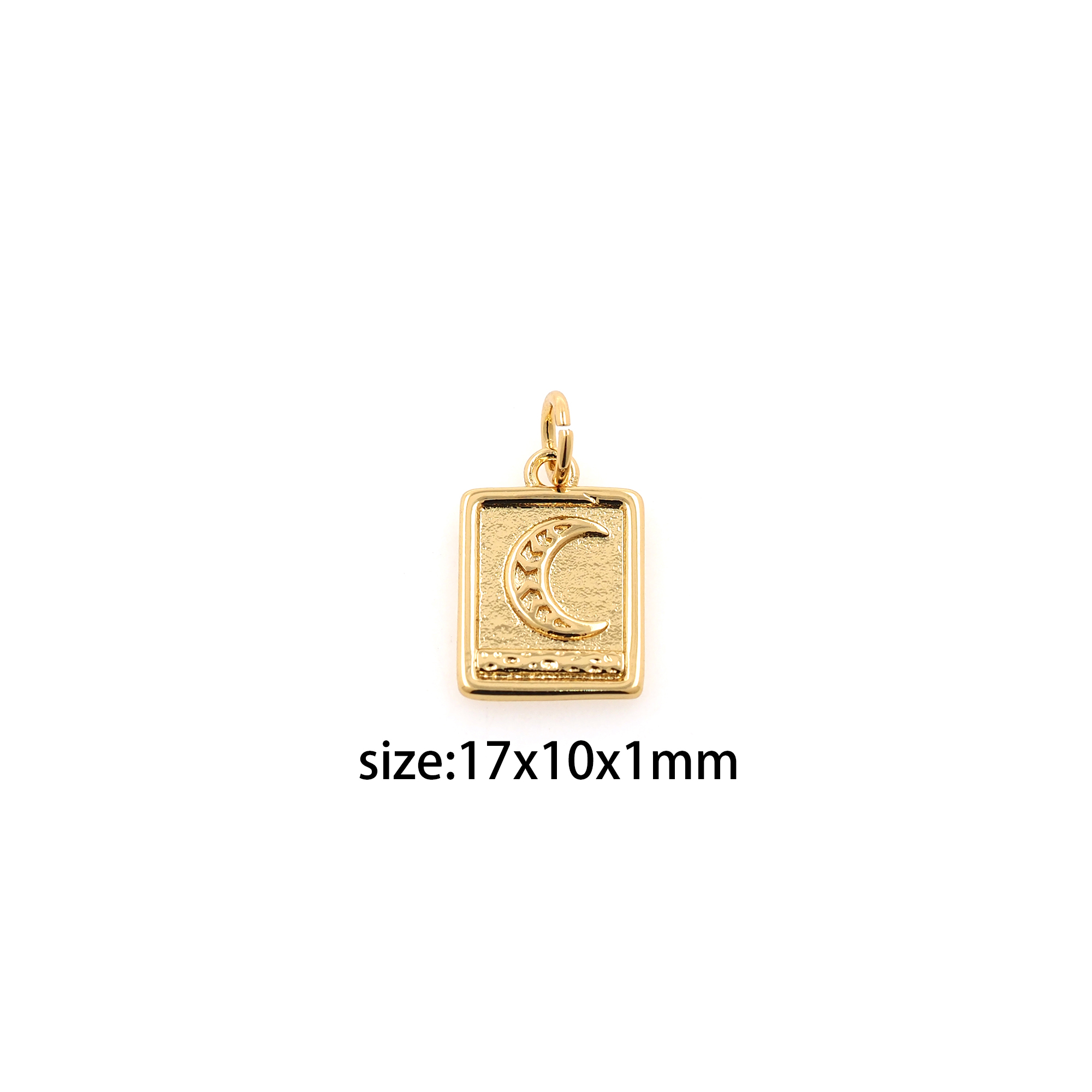 18K Gold Filled Moon Pendant,Celestial Charm,Dainty Moon Earrings Necklace for DIY Jewelry Making Supply