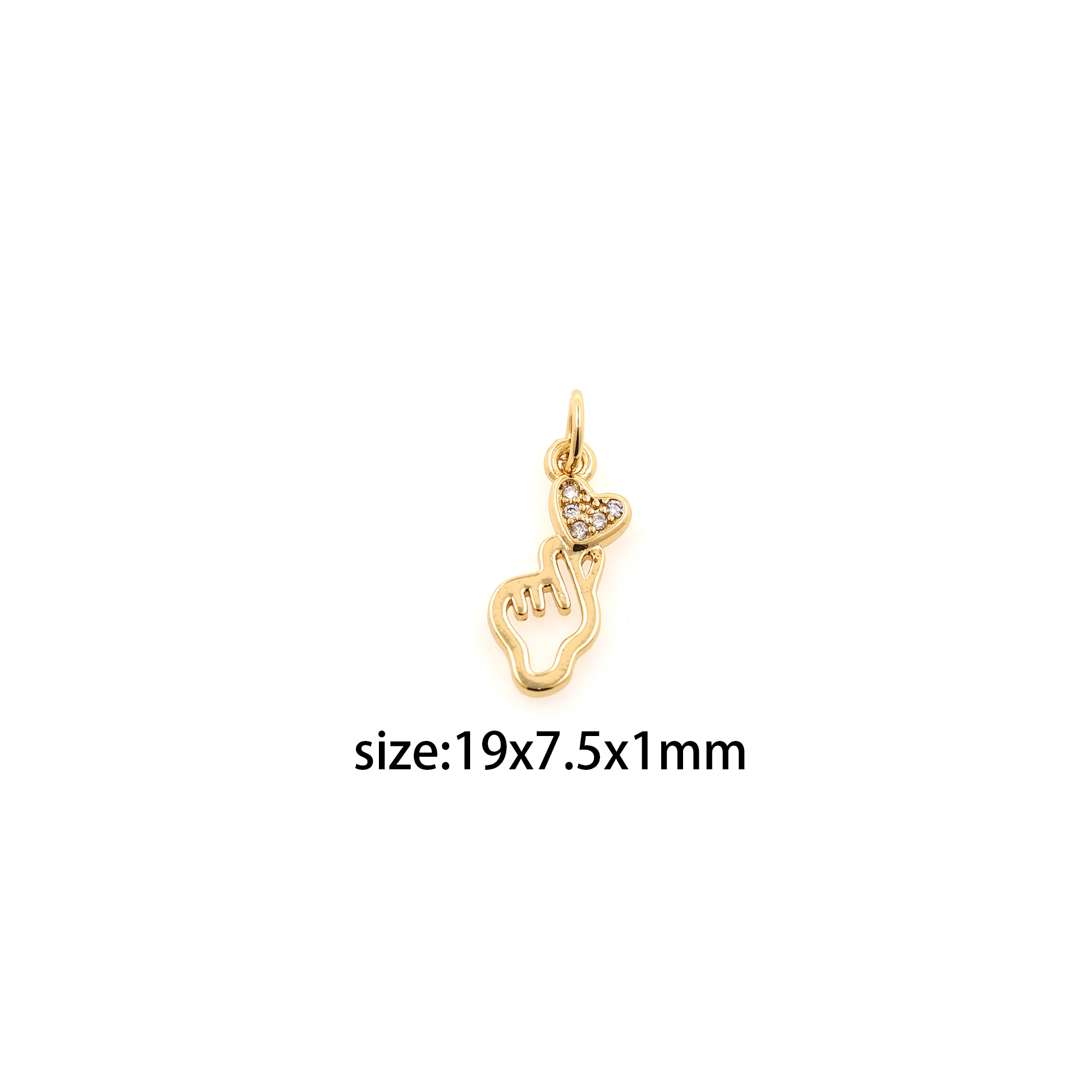 18K Gold Filled Heart Pendant,CZ Micro Pave Love Heart Charm Earrings Necklace for DIY Jewelry Making Supply