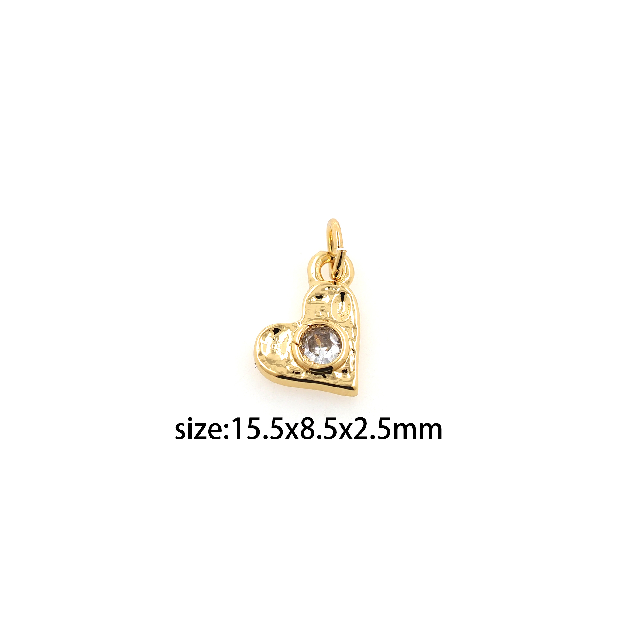 18K Gold Filledn Tiny Heart Pendant,CZ Micro Pave Heart Charm Earrings Necklace for DIY Jewelry Making Supply