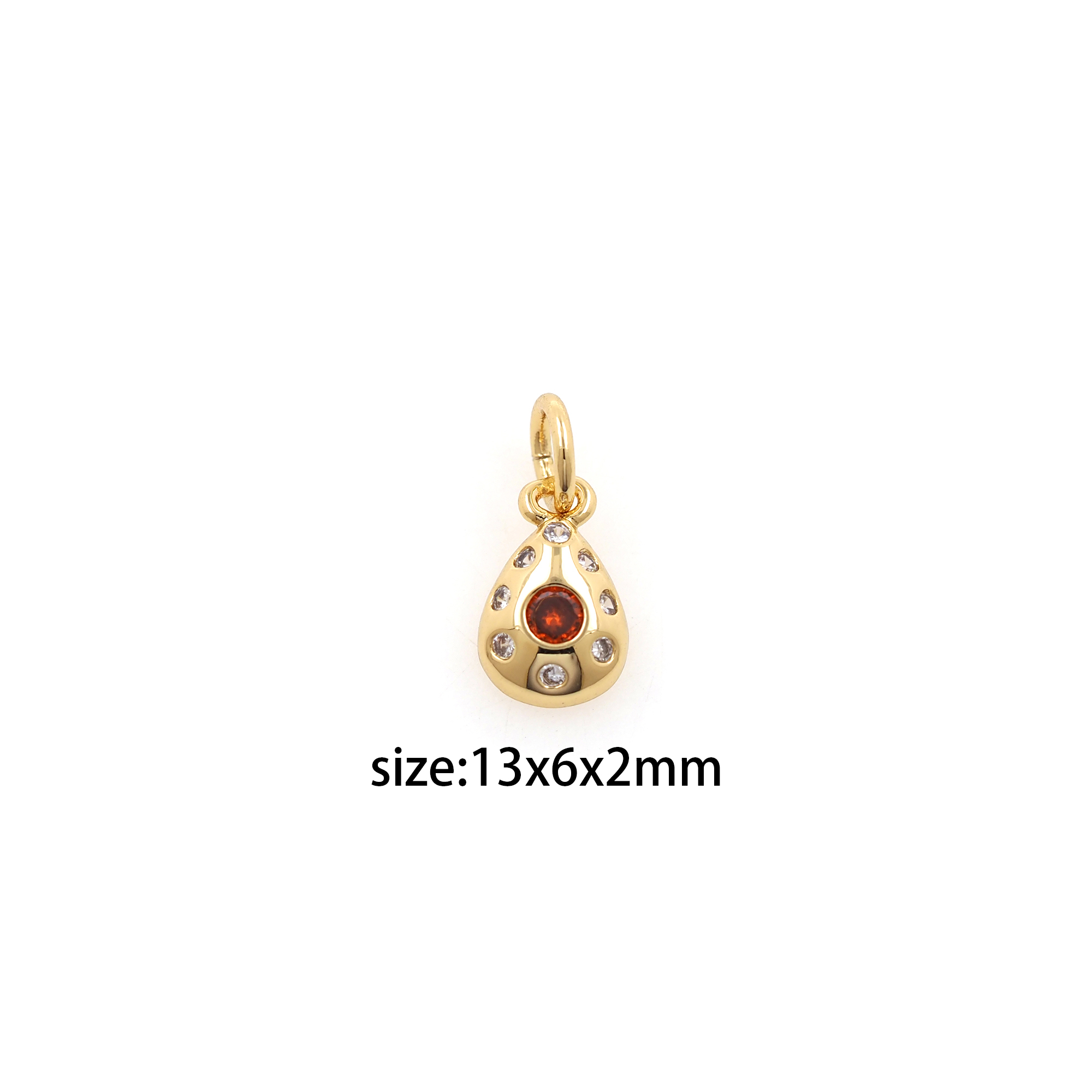 18K Gold Filled Teardrop Pendant,CZ Micro Pave Water Drop Charm Earrings Necklace for DIY Jewelry Making Supply