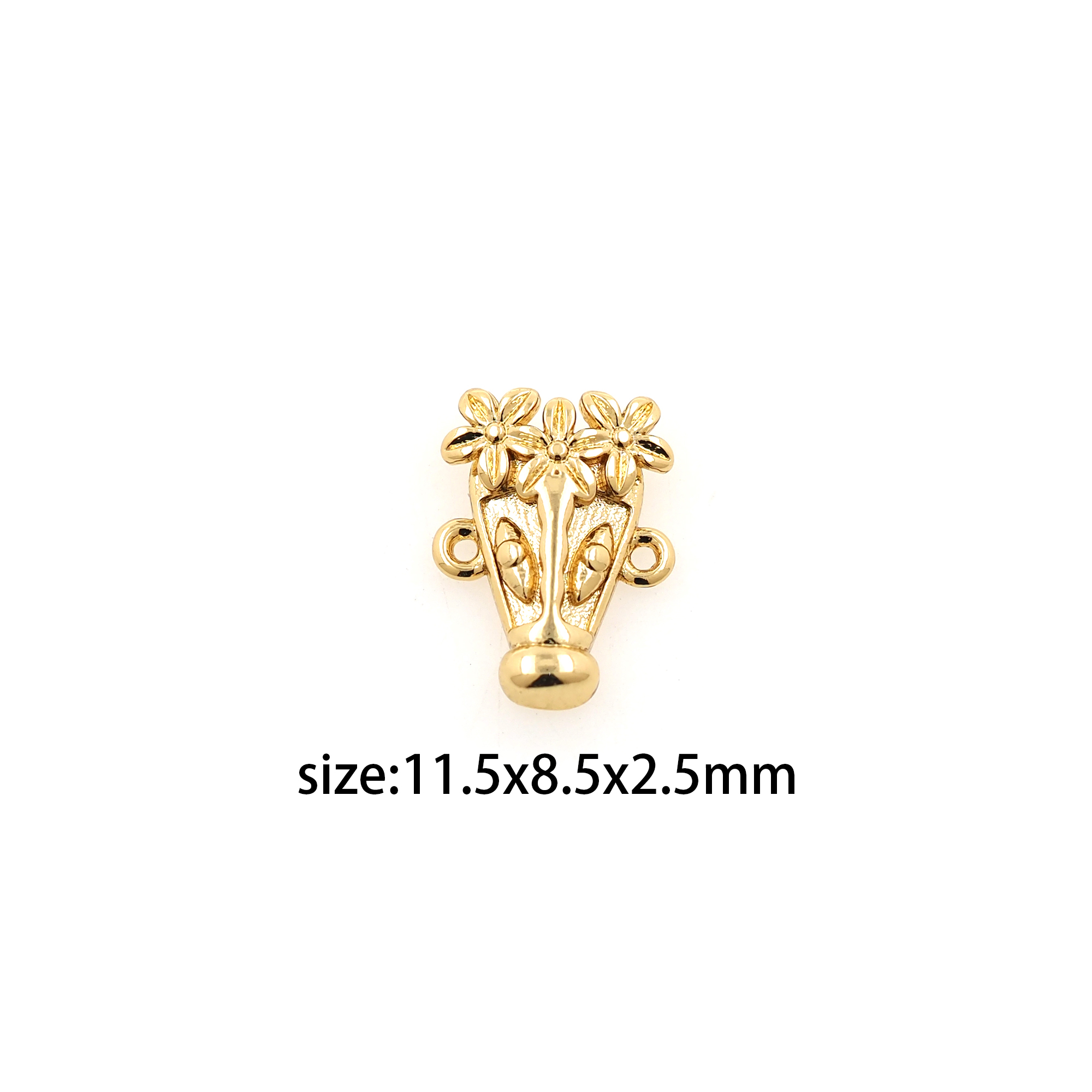 18K Gold Filled Flower Connector,Dainty Floral Charm Necklace Bracelet for DIY Jewelry Making Supply