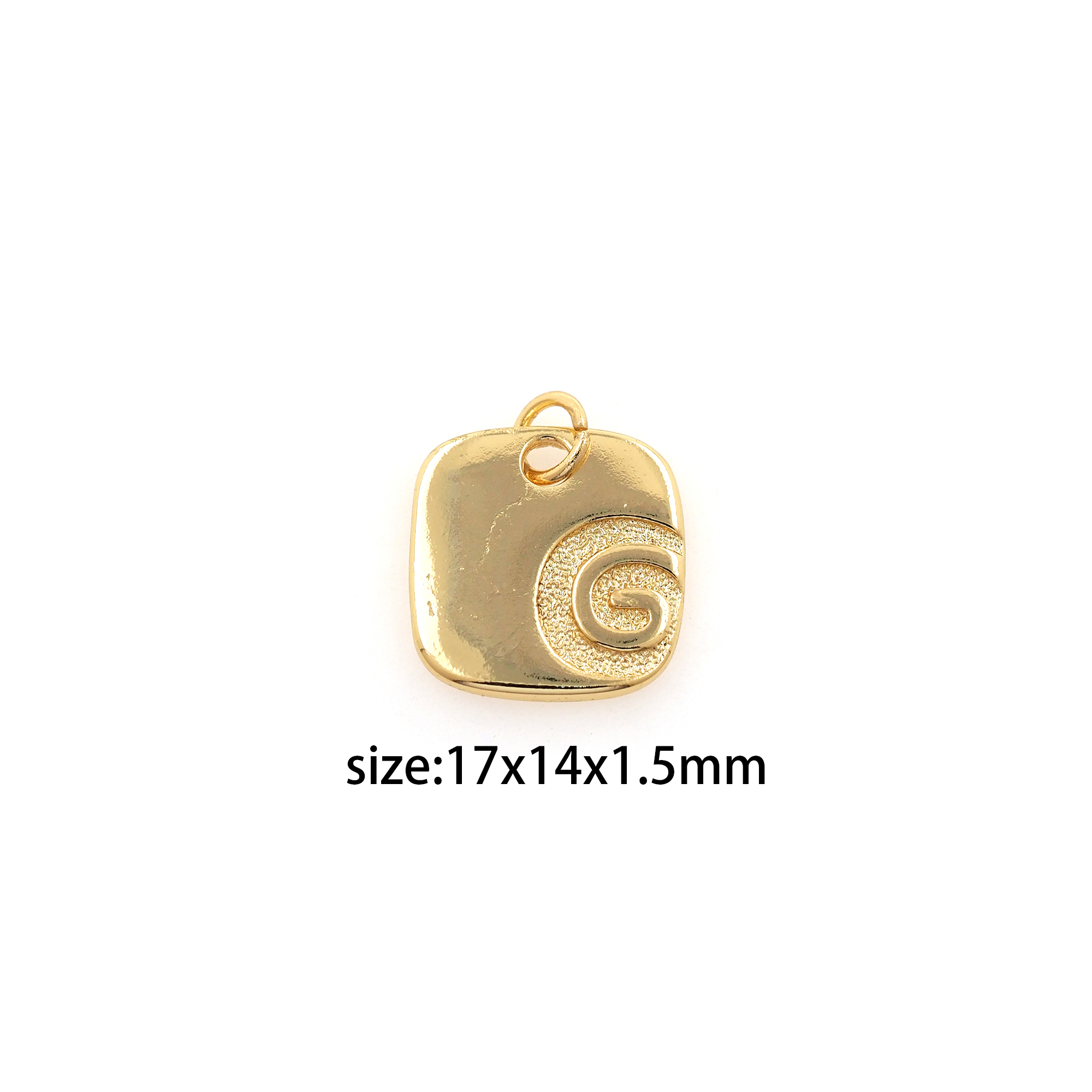 18K Gold Filled Square Pendant,Dainty Square Charm Earrings Necklace for DIY Jewelry Making Supply