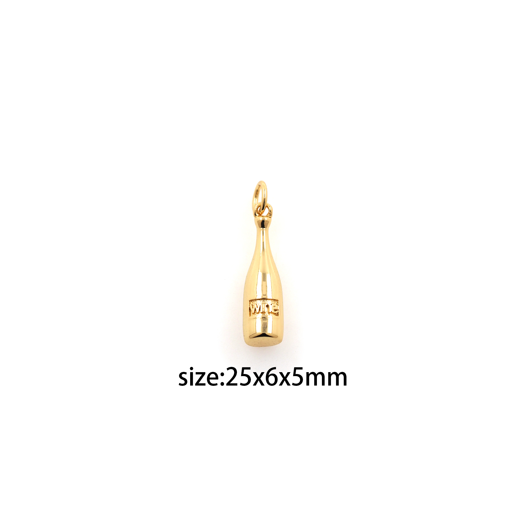 18K Gold Filled Wine Bottle Pendant,Dainty Wine Bottle Charm Earrings Necklace for DIY Jewelry Making Supply