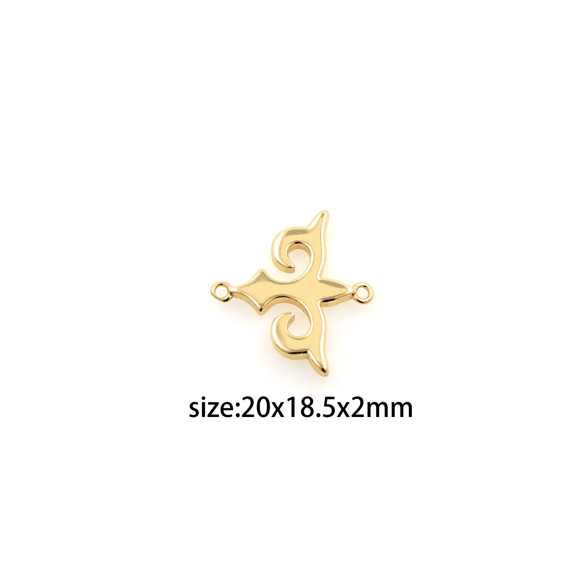 18K Gold Filled Geometric Connector,Dainty Irregular Charm Necklace Bracelet for DIY Jewelry Making Supply