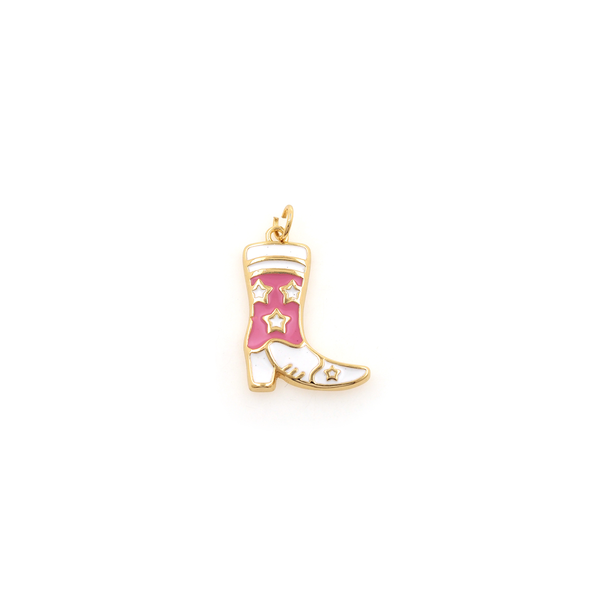18K Gold Filled Boots Pendant,Enamel Boots Charm Earrings Necklace for DIY Jewelry Making Supply