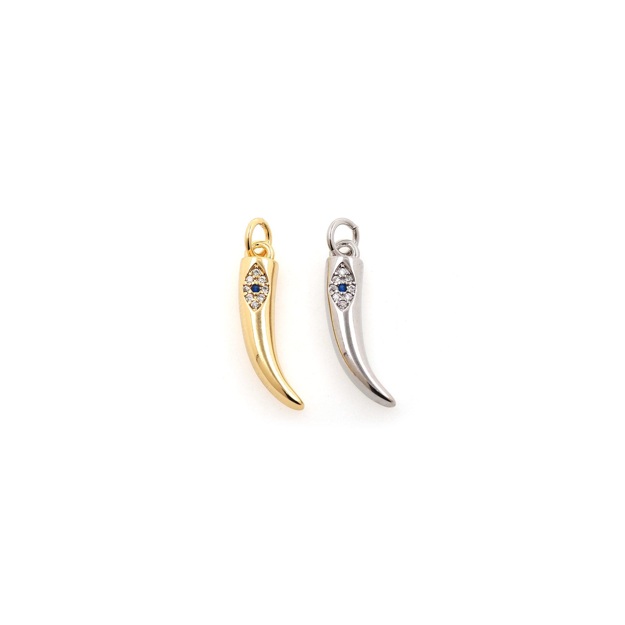 18K Gold Filled Horn Pendant,Dainty Horn Charm Earrings Necklace for DIY Jewelry Making Supply