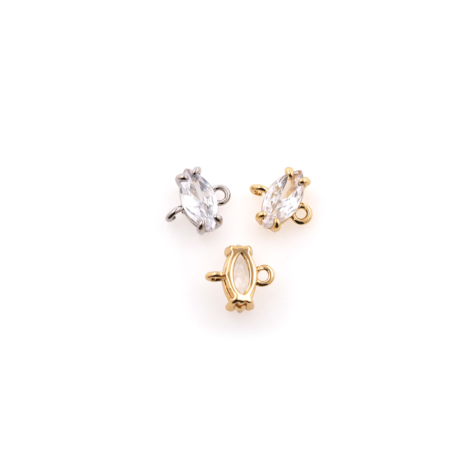 18K Gold Filled Oval Connector,Birthstone Charm,Crystal Oval Necklace Bracelet for DIY Jewelry Making Supply