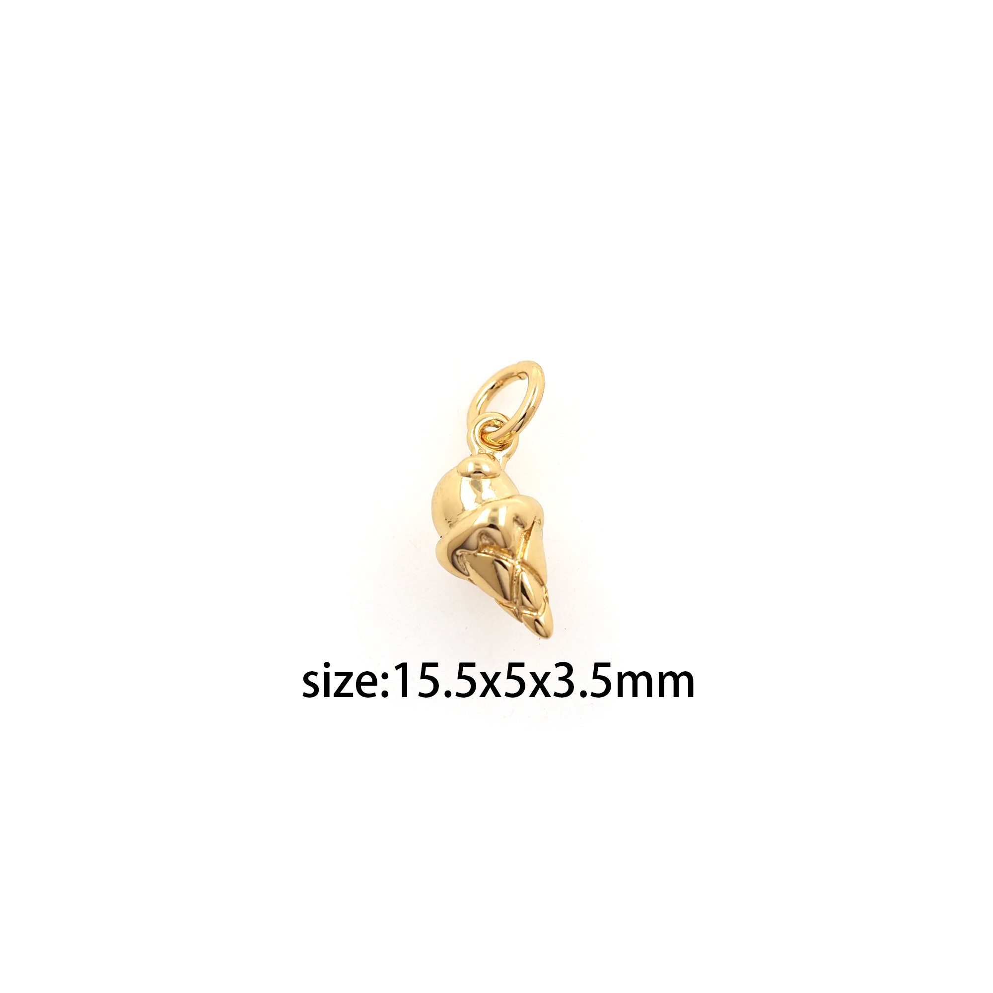 18K Gold Filled Ice Cream Pendant,Dainty Ice Cream Charm Earrings Necklace for DIY Jewelry Making Supply