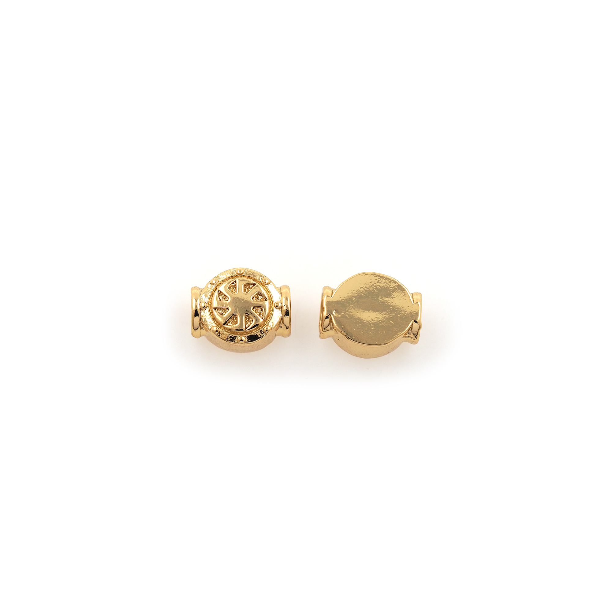 18K Gold Filled Wheel Spacer Beads,Dainty Wheel Bead for Bracelet Jewelry Necklace Making Supply
