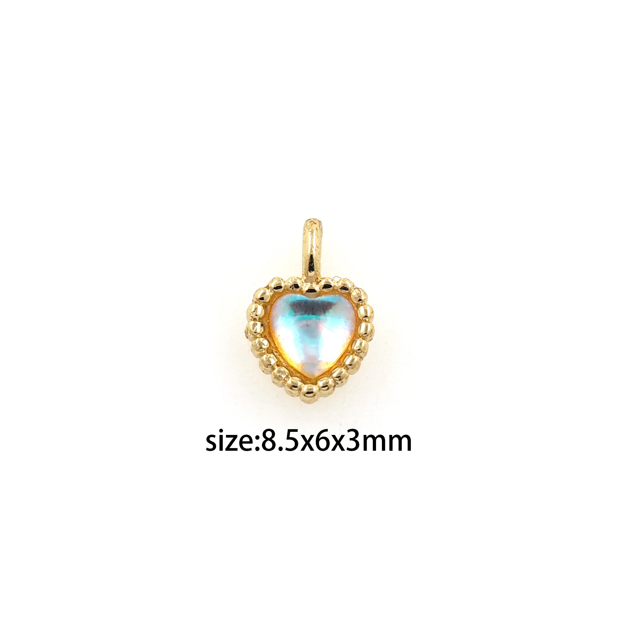 18K Gold Filled Heart Pendant,Dainty Heart Charm Earrings Necklace for DIY Jewelry Making Supply