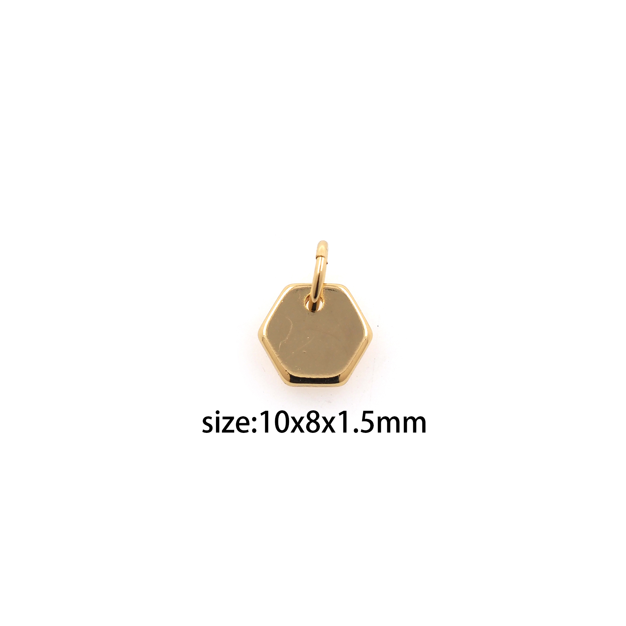 5pcs 18K Gold Filled Hexagon Pendant,Dainty Hexagon Charm Earrings Necklace for DIY Jewelry Making Supply