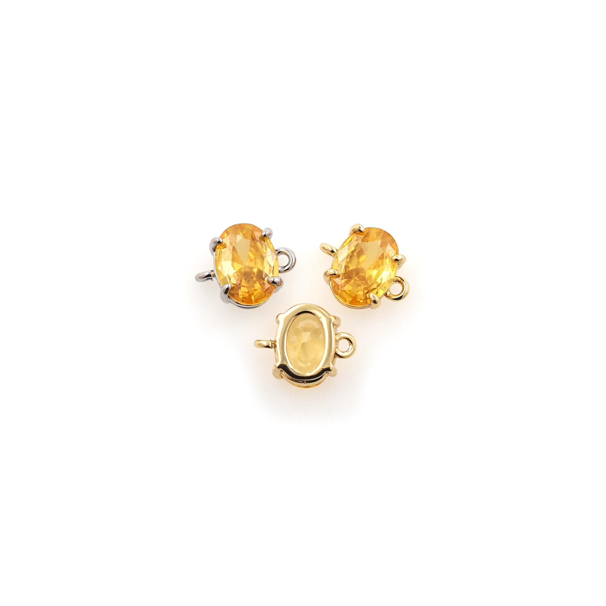 18K Gold Filled Oval Connector,Birthstone Charm,Crystal Oval Necklace Bracelet for DIY Jewelry Making Supply