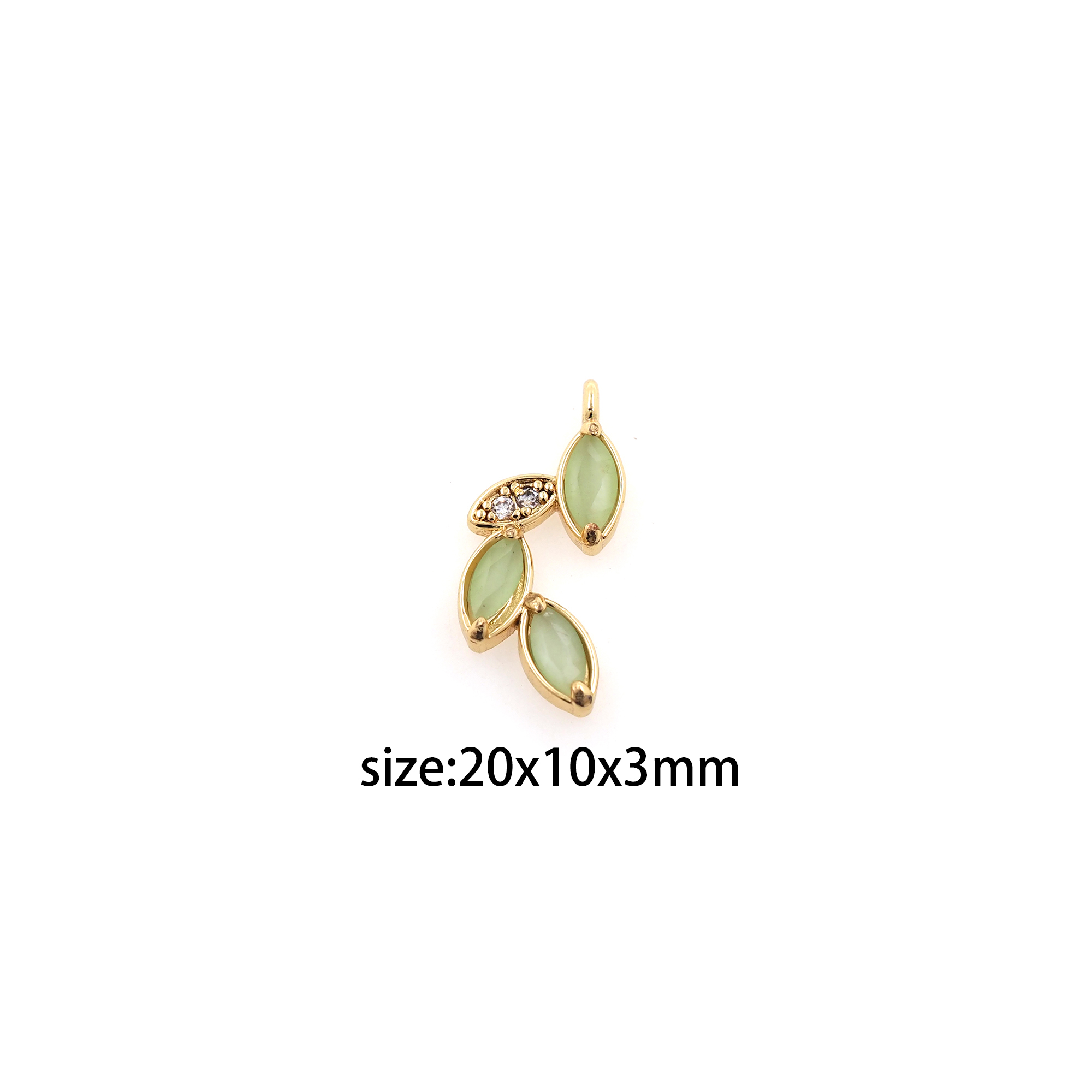18K Gold Filled Leaf Pendant,Dainty Leaf Charm Earrings Necklace for DIY Jewelry Making Supply