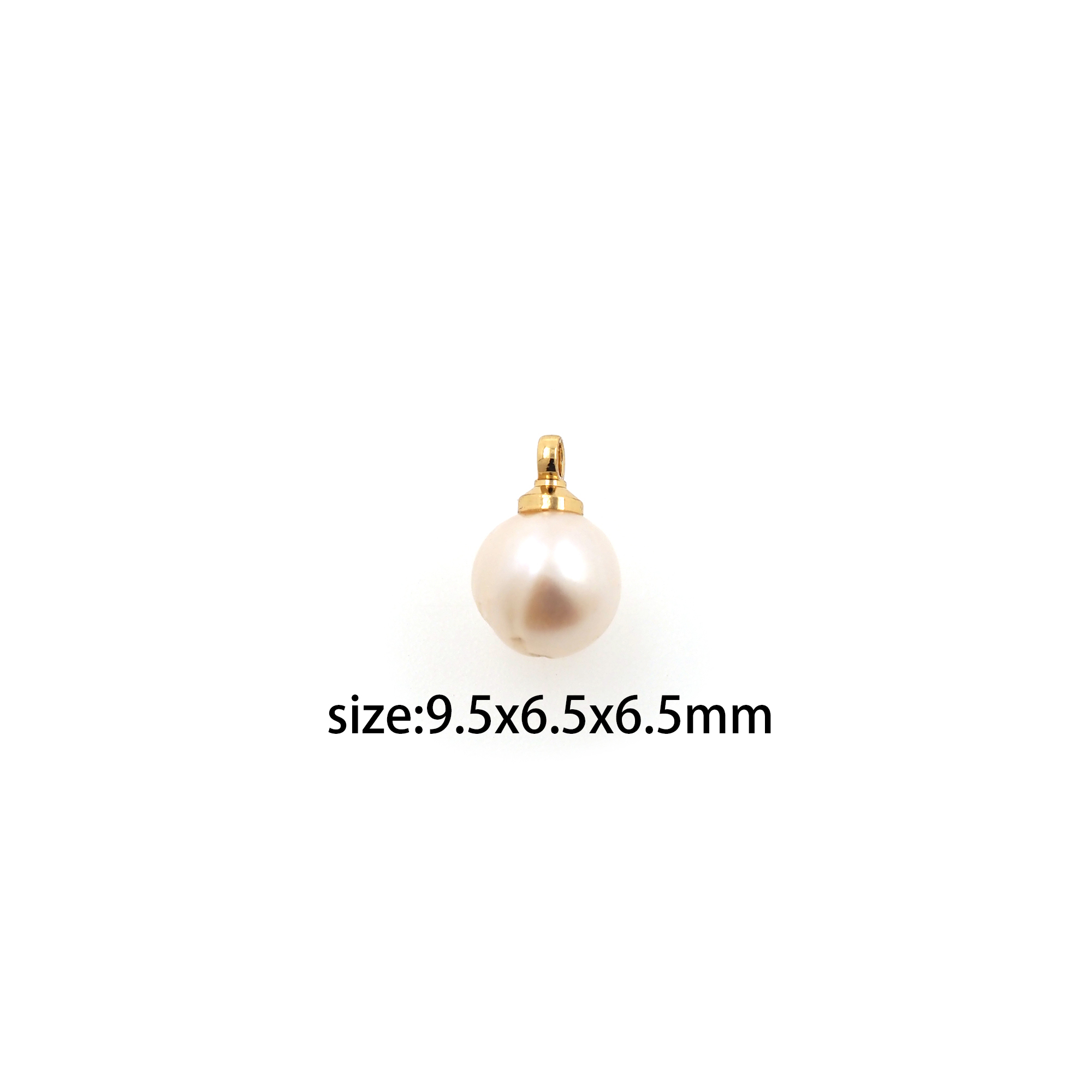 18K Gold Filled Pearl Pendant,Pearl Charm Earrings Necklace for DIY Jewelry Making Supply