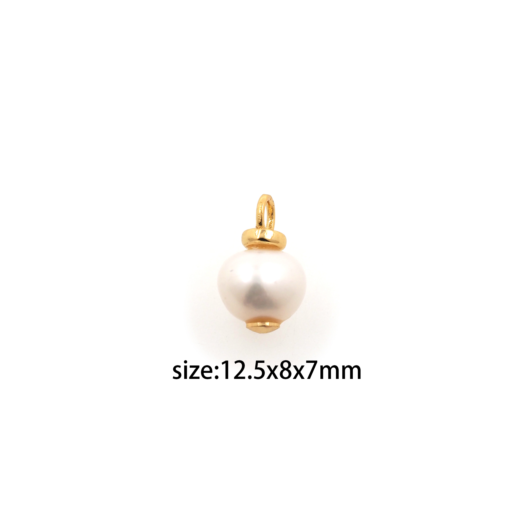 18K Gold Filled Pearl Pendant,Pearl Charm Earrings Necklace for DIY Jewelry Making Supply
