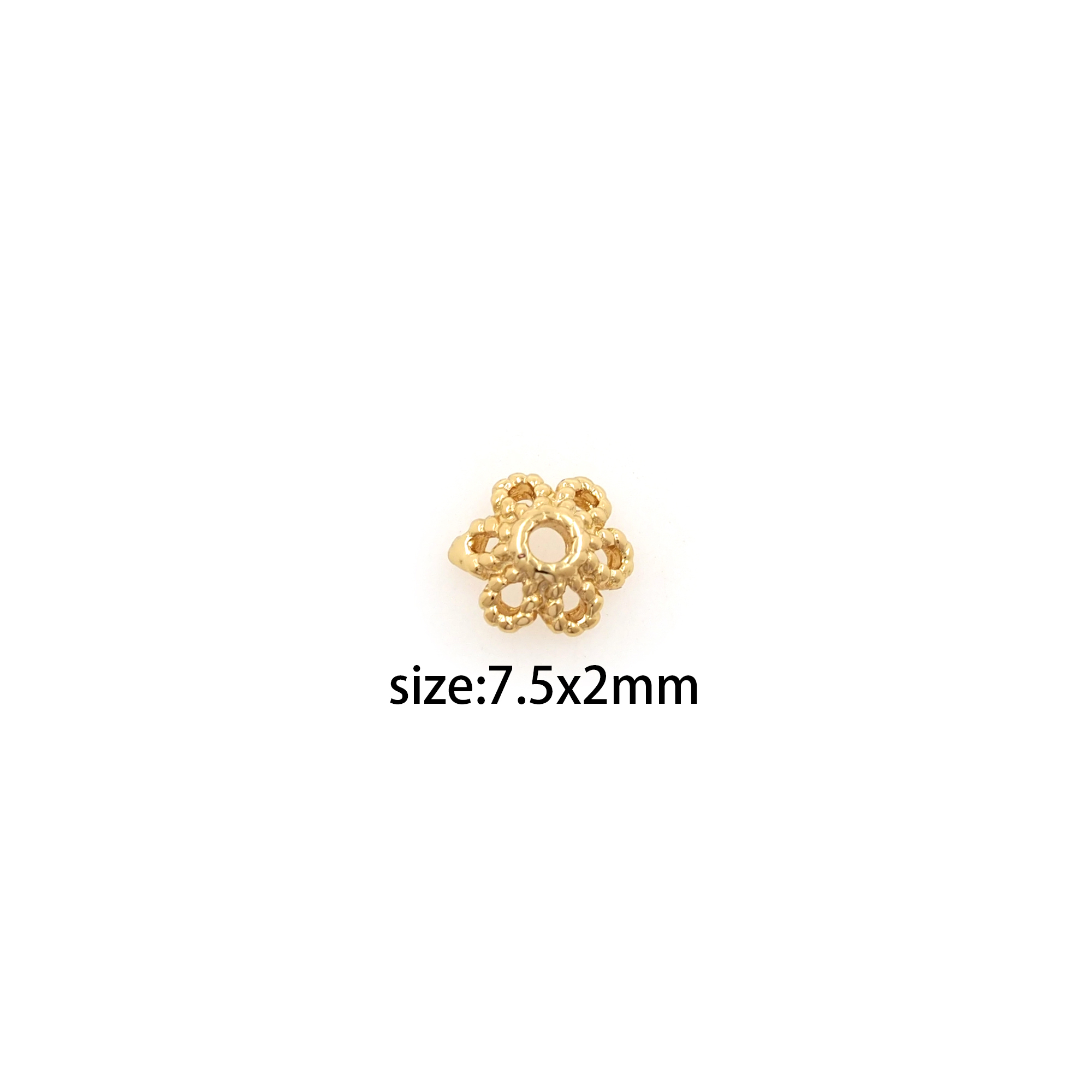 20pcs 18K Gold Filled Bead Caps,Flower Bead Caps for Bracelet Jewelry Necklace Making Supply