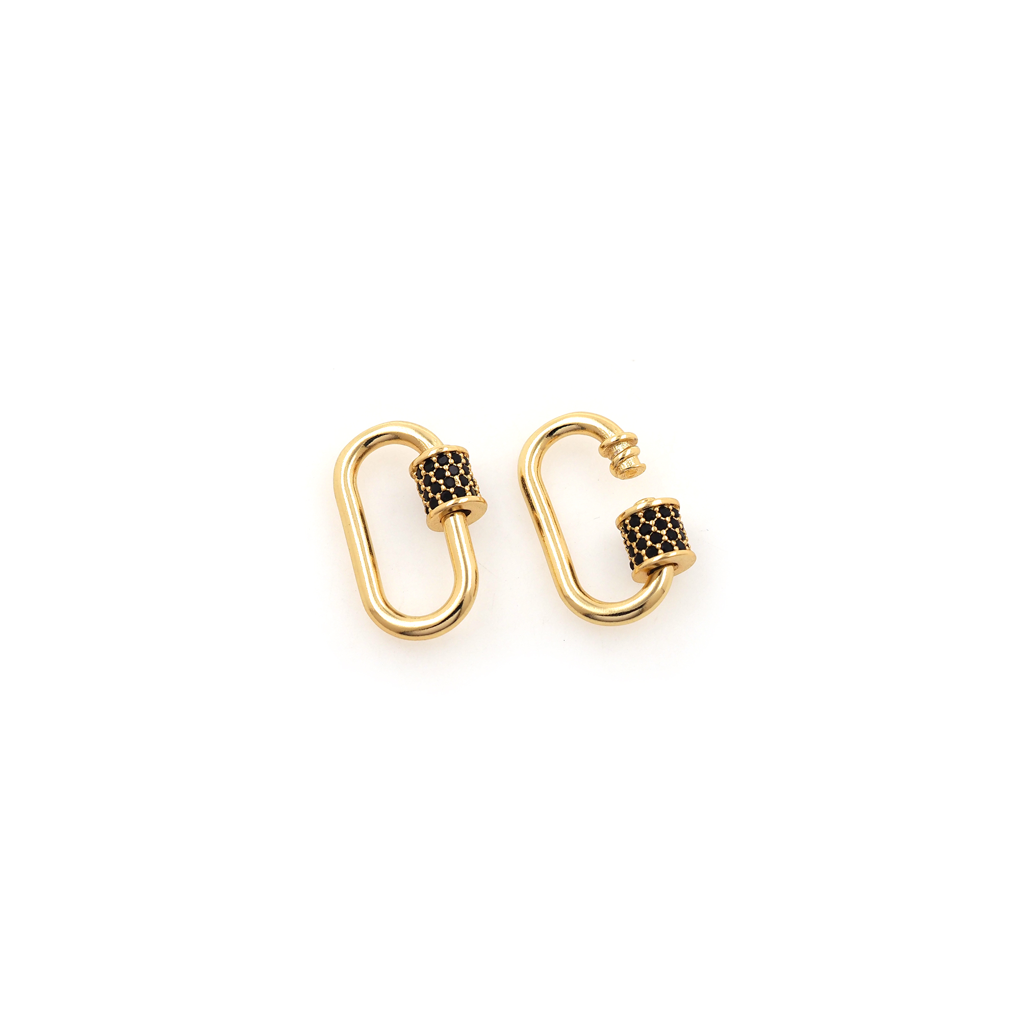 18K Gold Filled Oval Carabiner Clips,Dainty Oval Screw Clasp Lock for DIY Jewelry Finding Necklace Bracelet